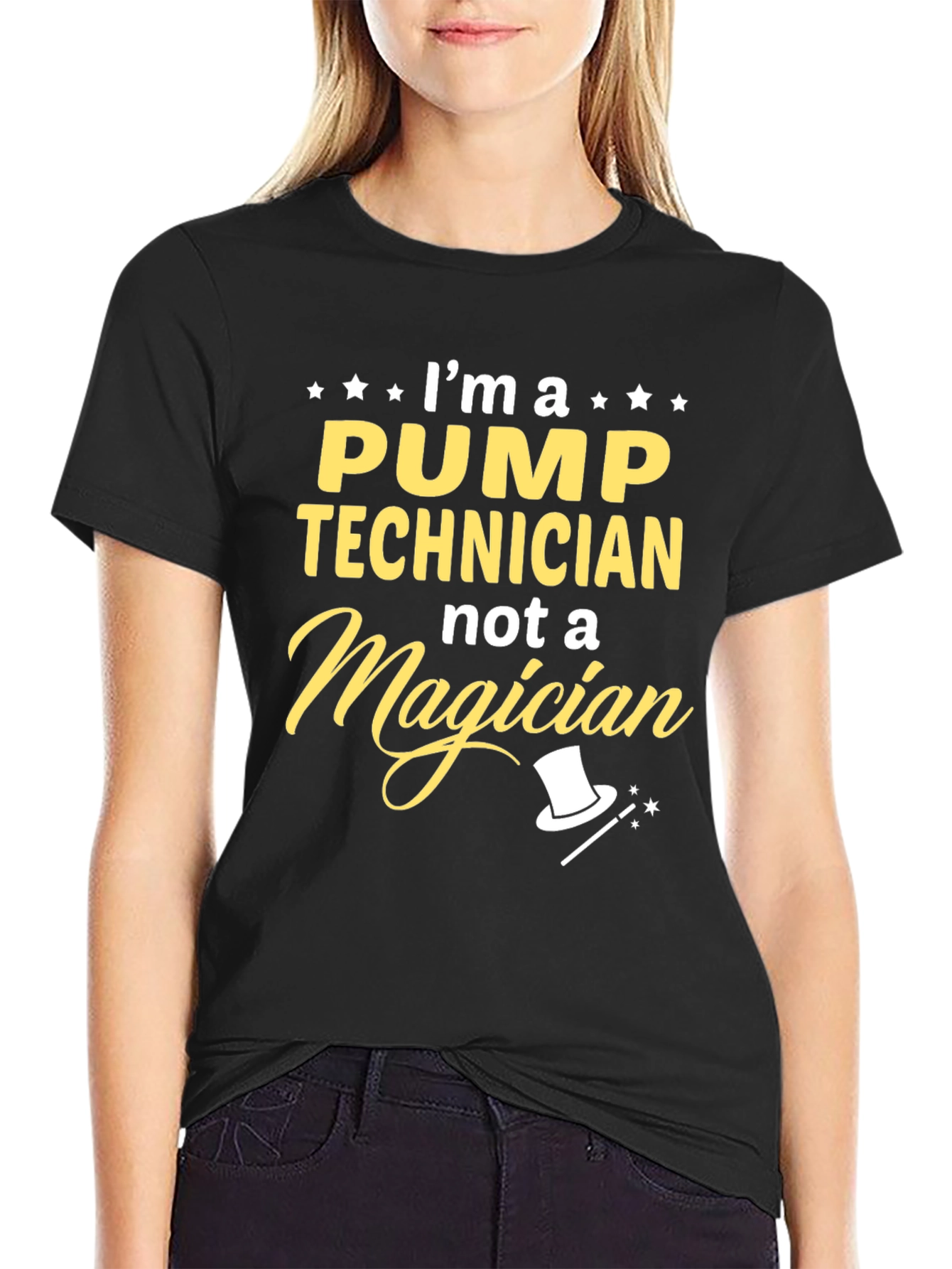 Black Pump Technician Graphic Tee - Not a Magician T-Shirt view 2