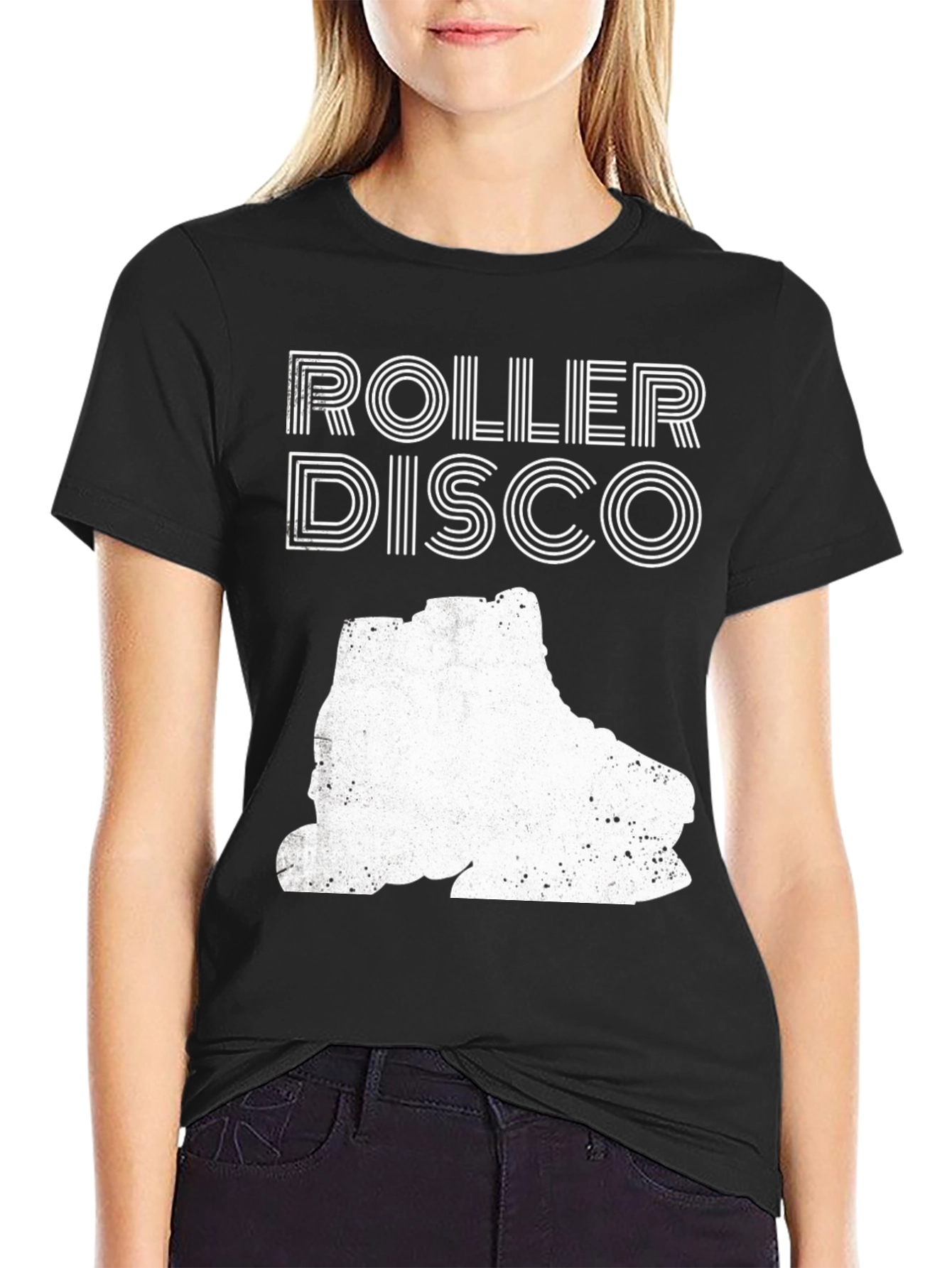 Black Retro Roller Disco T-Shirt view 2