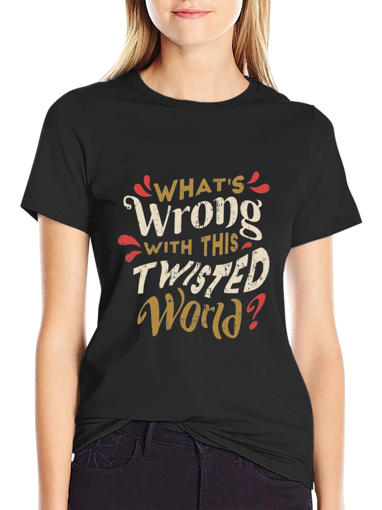 Black Twisted World Graphic Tee view 2
