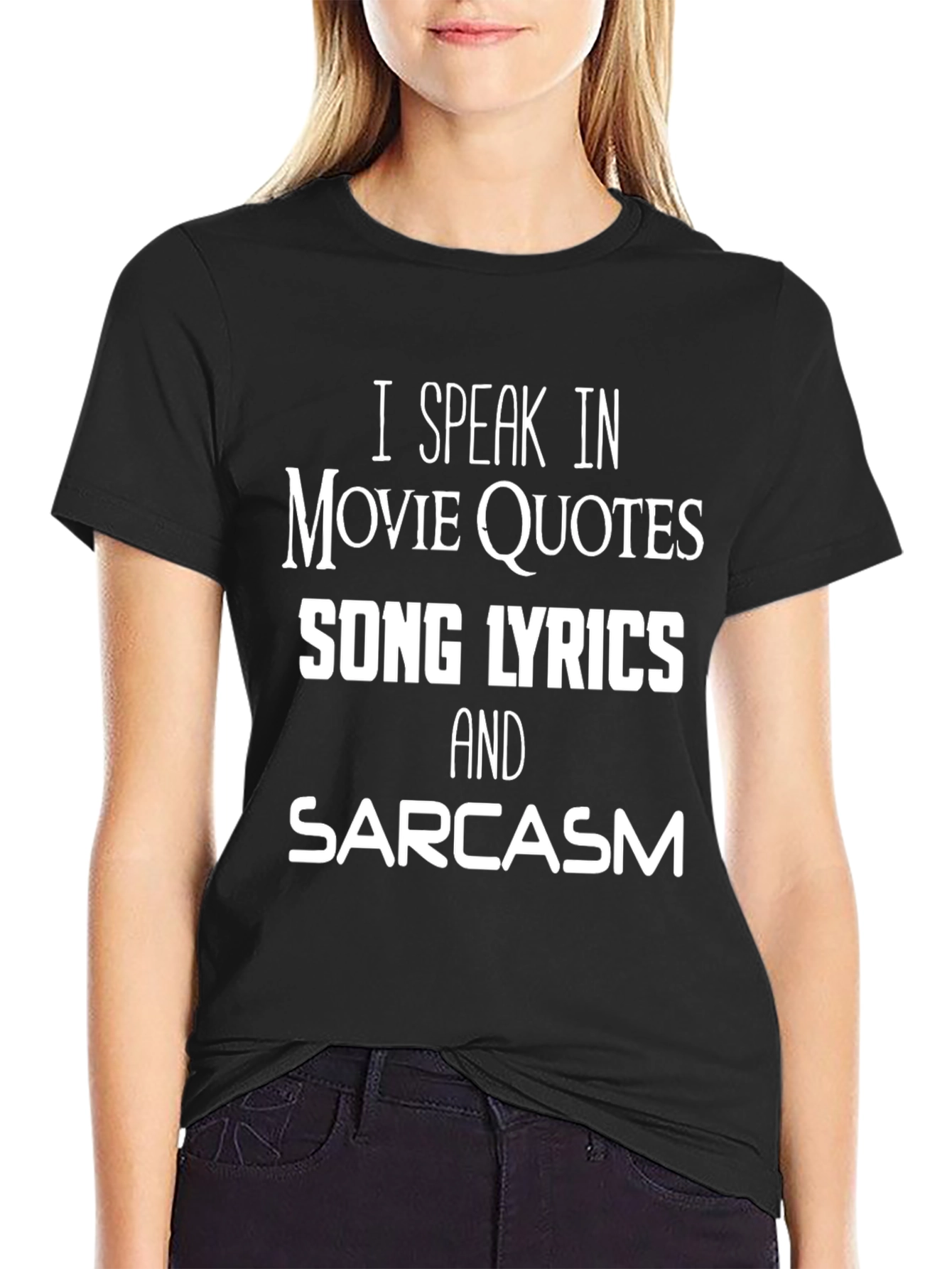 Black Movie Quotes & Sarcasm Graphic Tee view 2