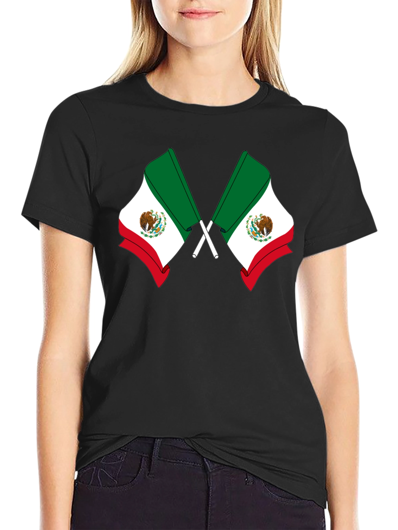 Black Mexican Flag T-Shirt - Viva Mexico! view 2