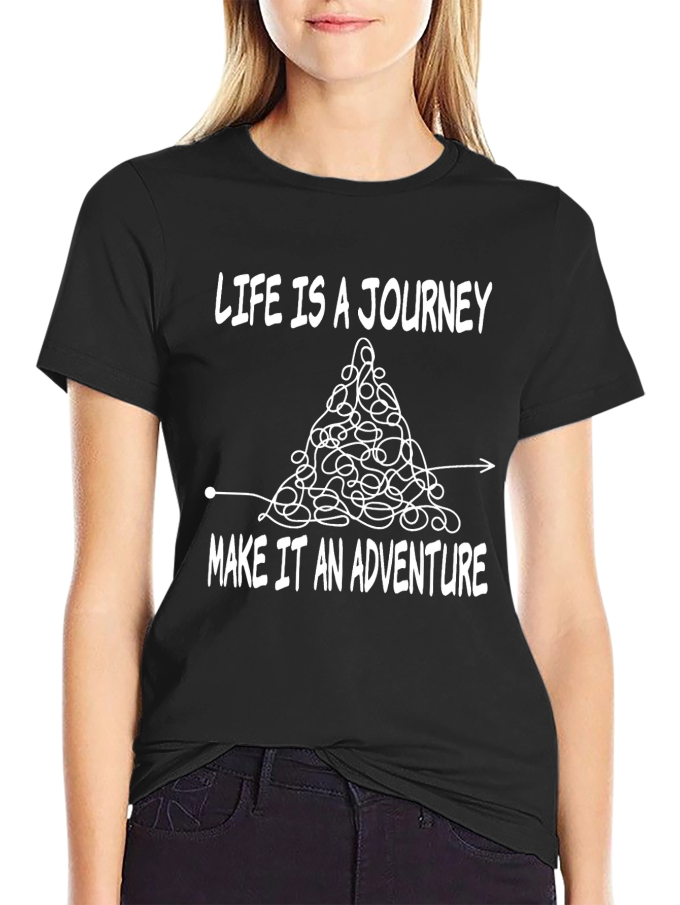 Black Life is a Journey T-Shirt - Adventure Design view 2
