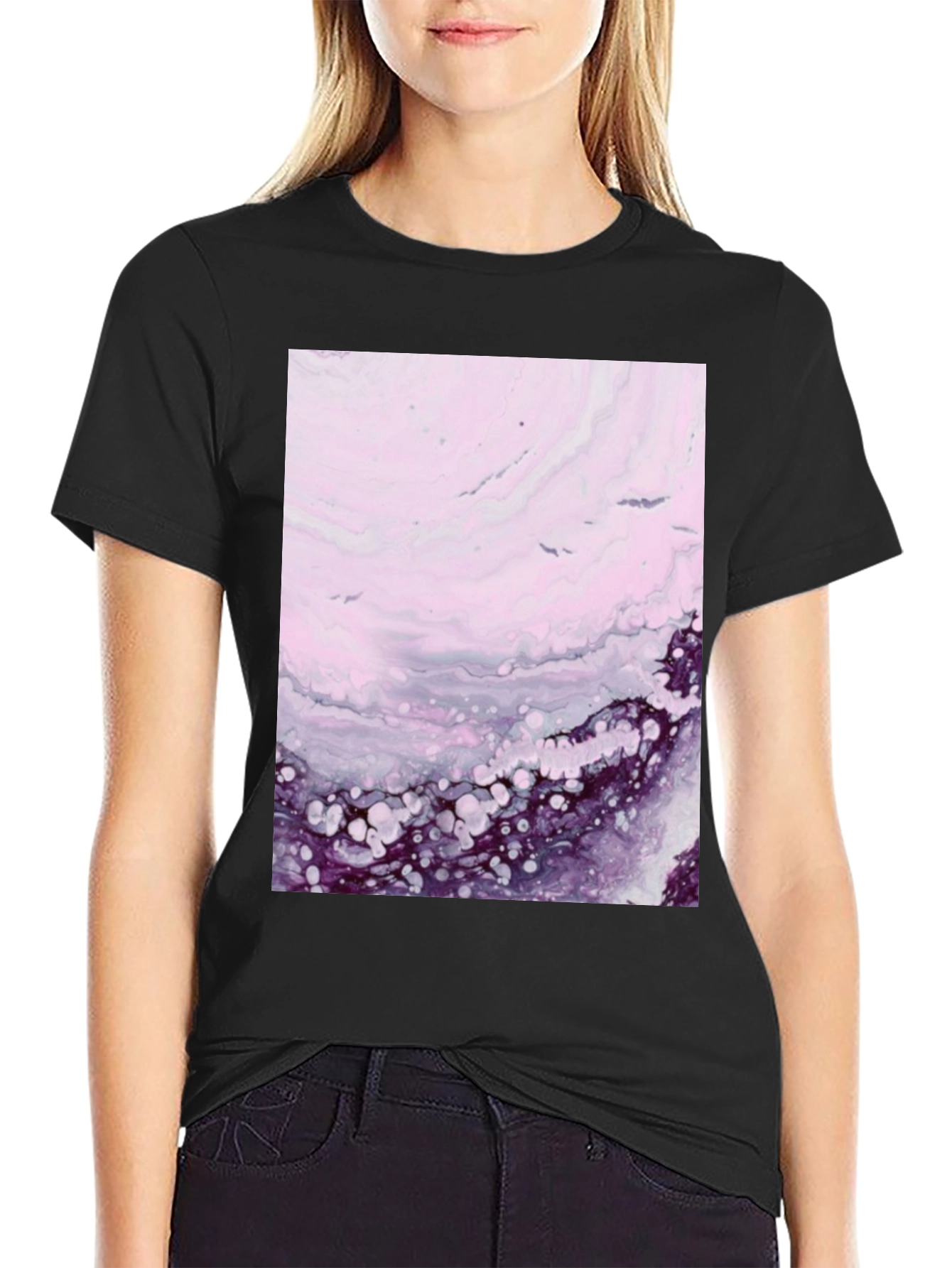 Black Abstract Art Black T-Shirt view 2