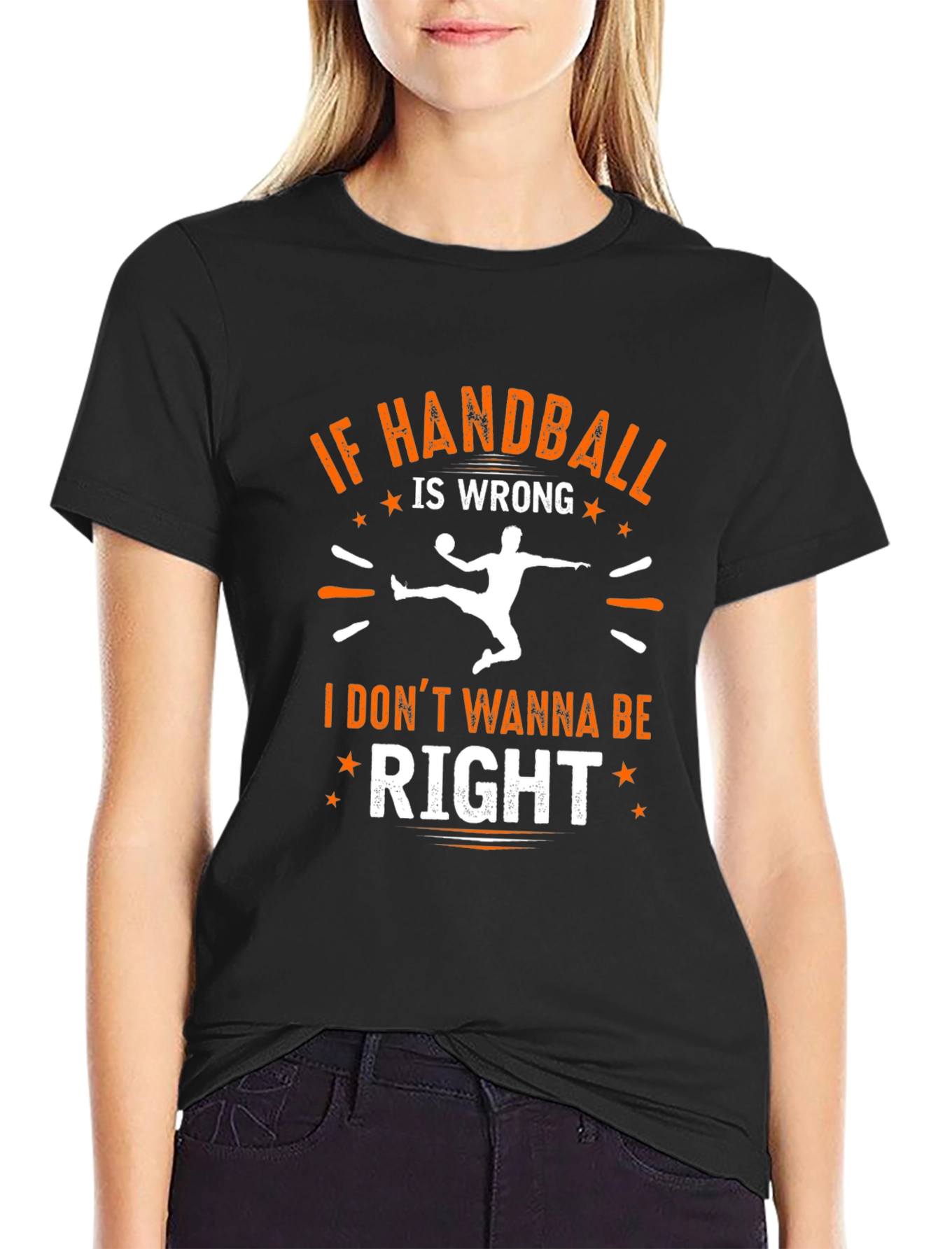 Black Handball Graphic T-Shirt - "If Handball is Wrong" view 2