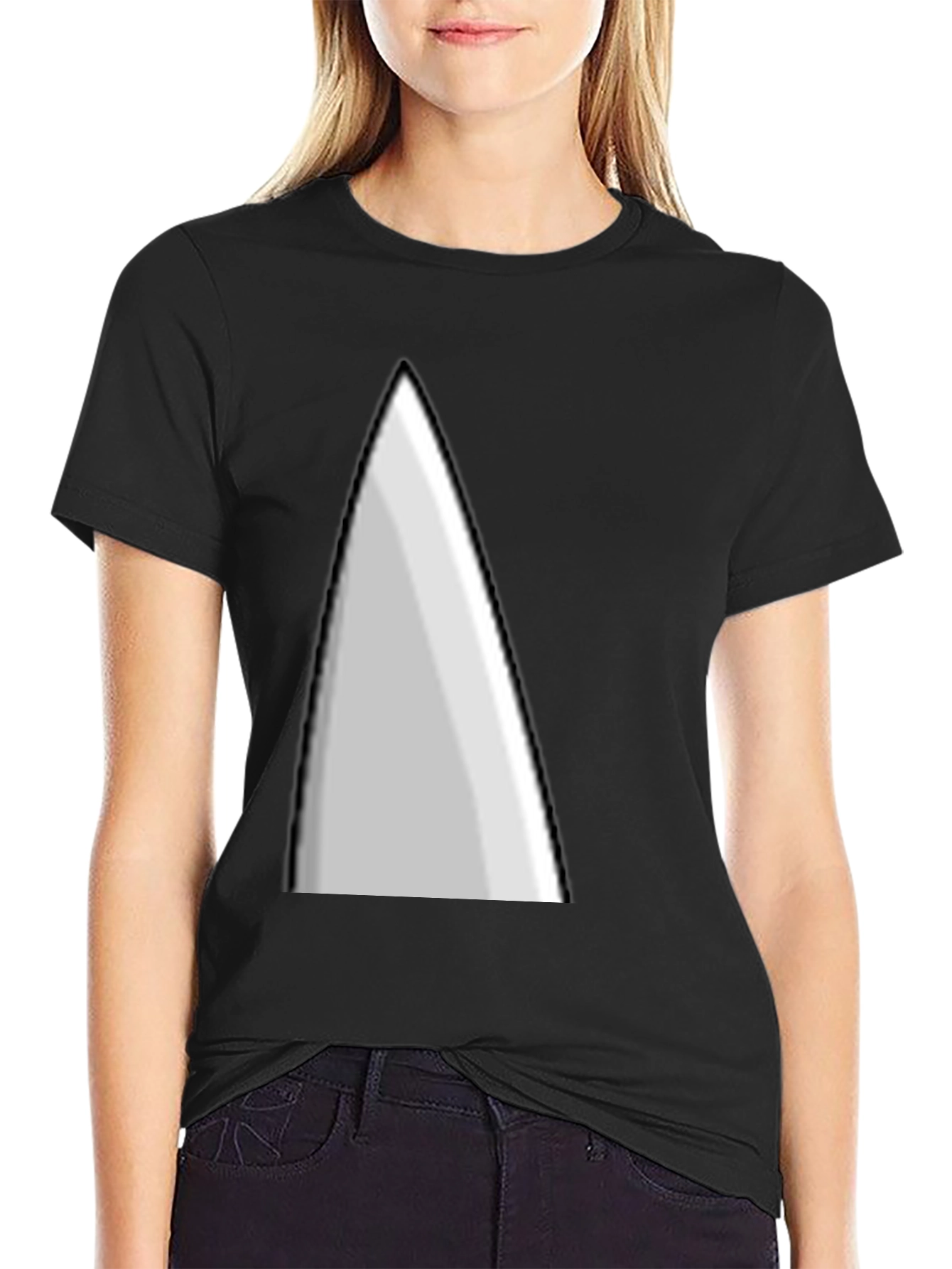 Black Minimalist Triangle Graphic Tee - Stylish Casual Wear view 2