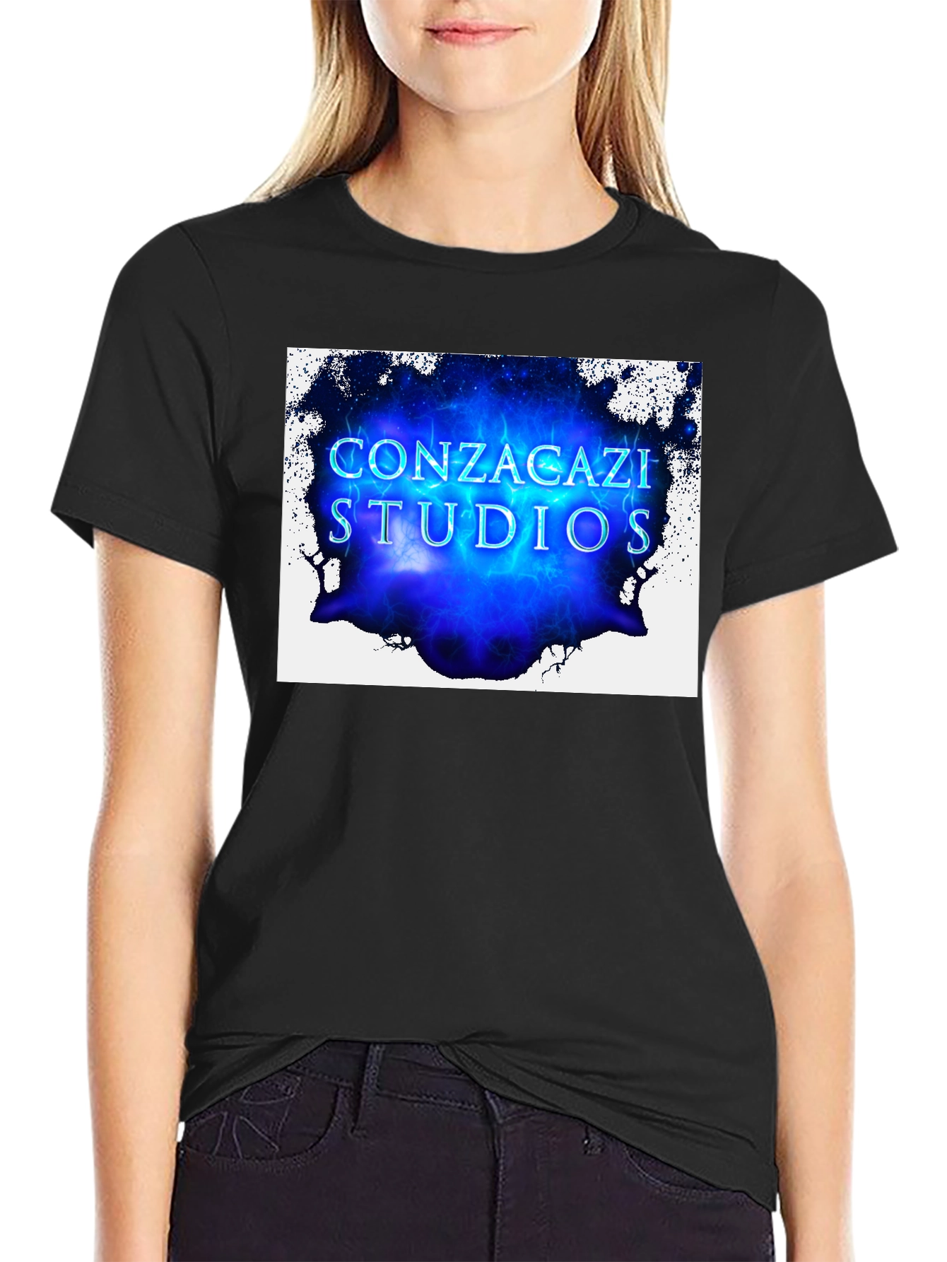 Black Conzacazi Studios Black Graphic T-Shirt view 2