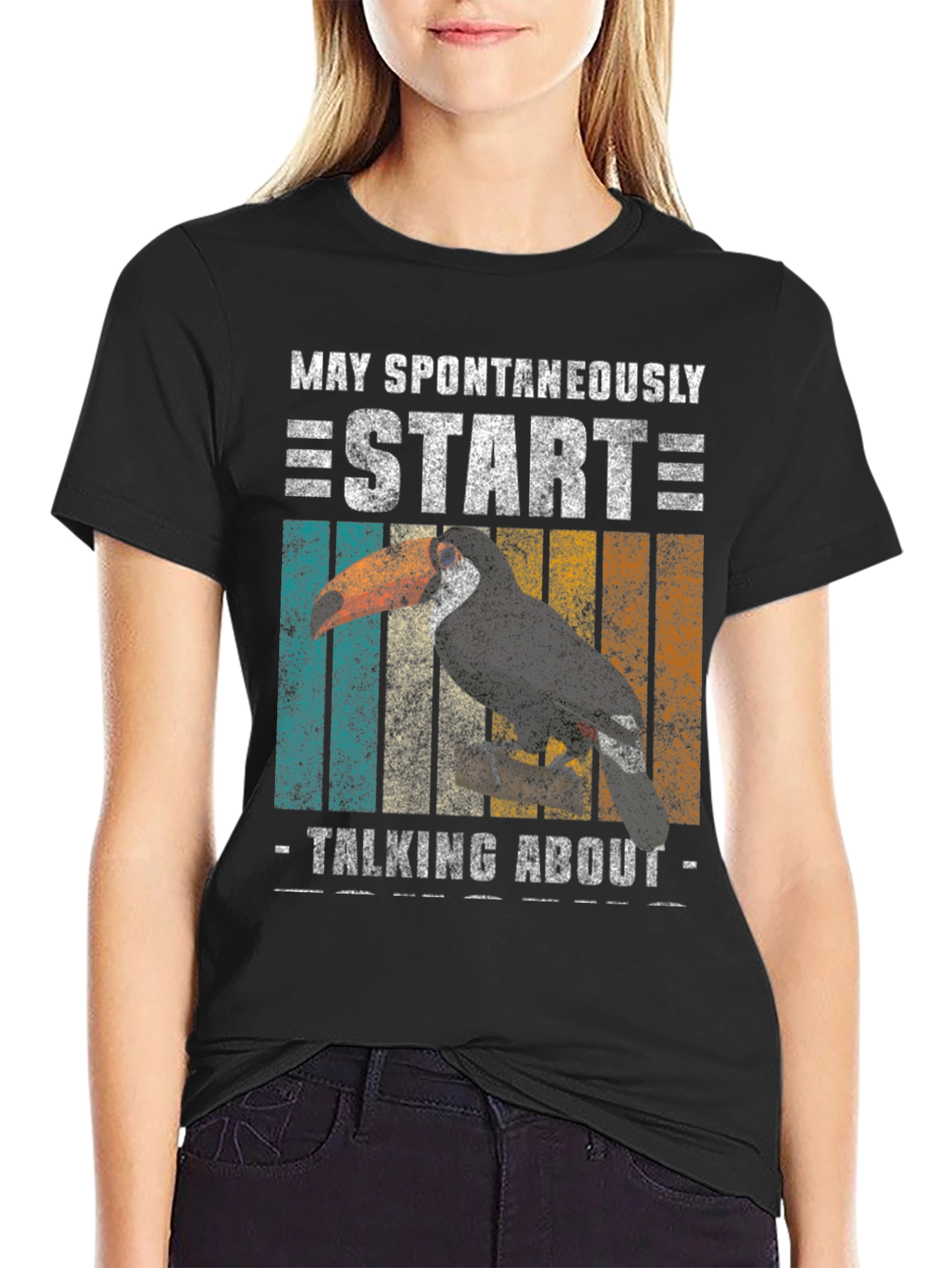 Black Toucan Enthusiast Tee: May Spontaneously Start Talking! view 2