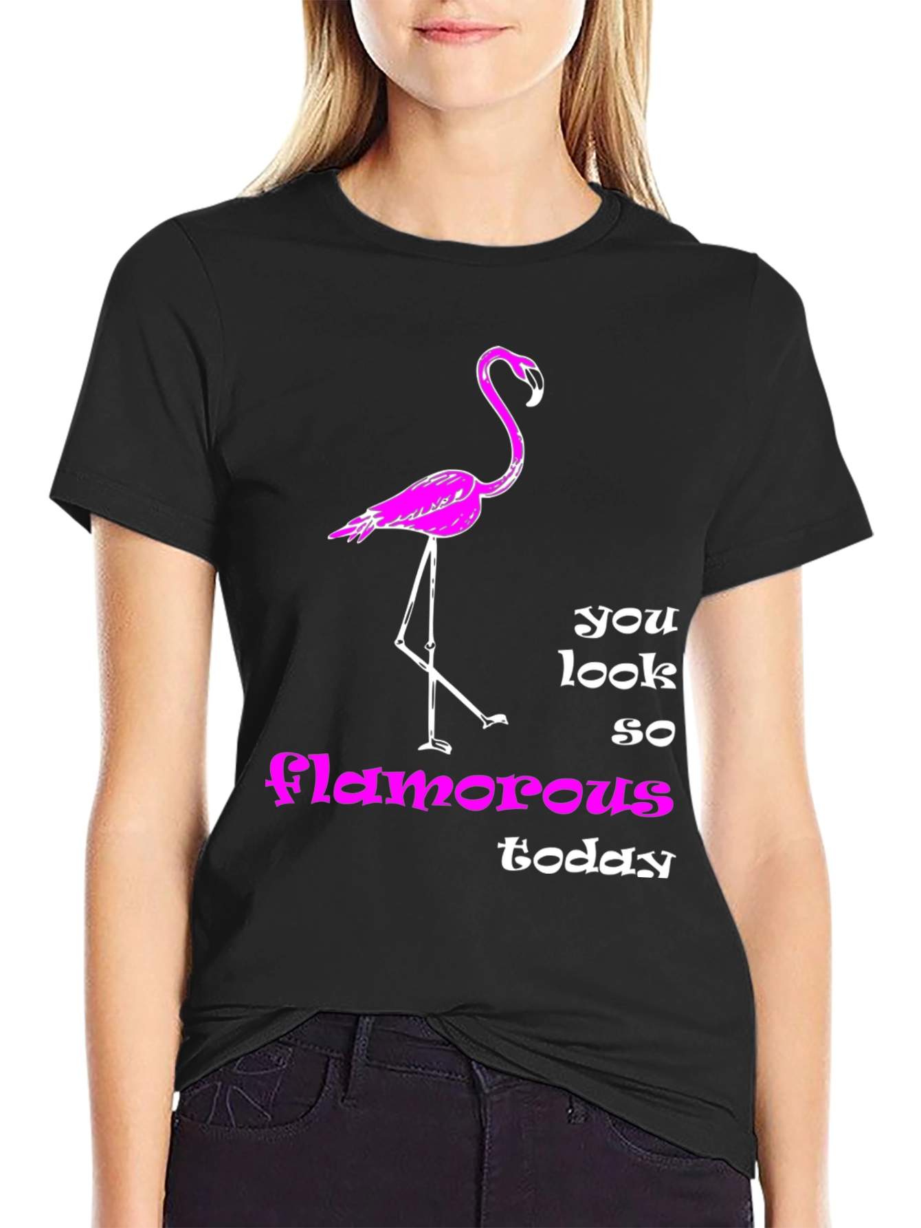 Black Flamingo T-Shirt: You Look So Glamorous Today view 2