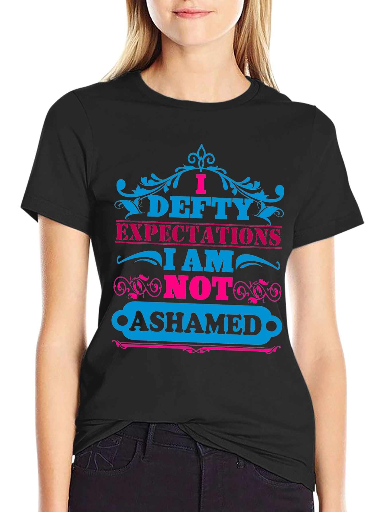 Black I Defty Expectations Graphic T-Shirt view 2
