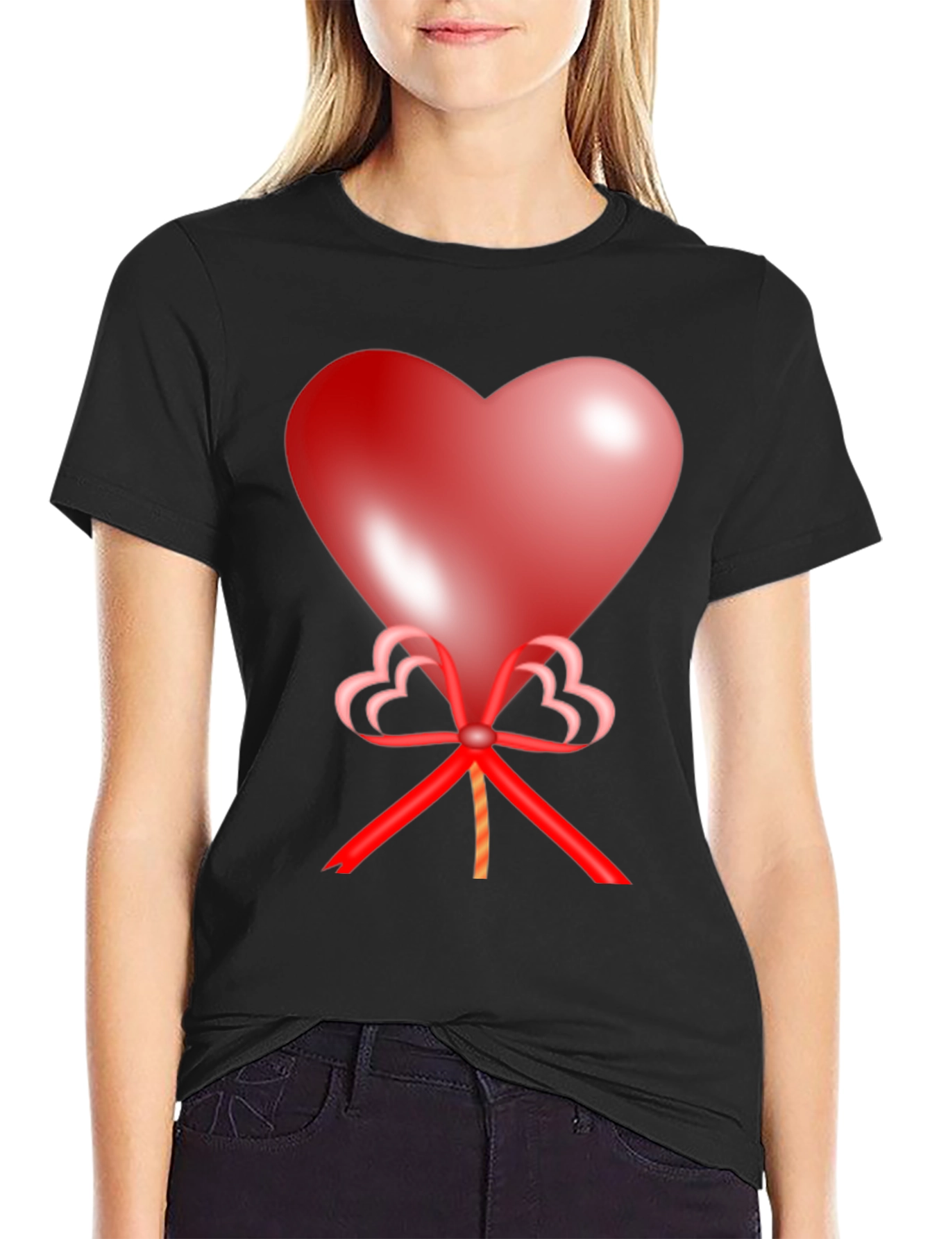 Black Heart Balloon Graphic Tee - Love is in the Air! view 2