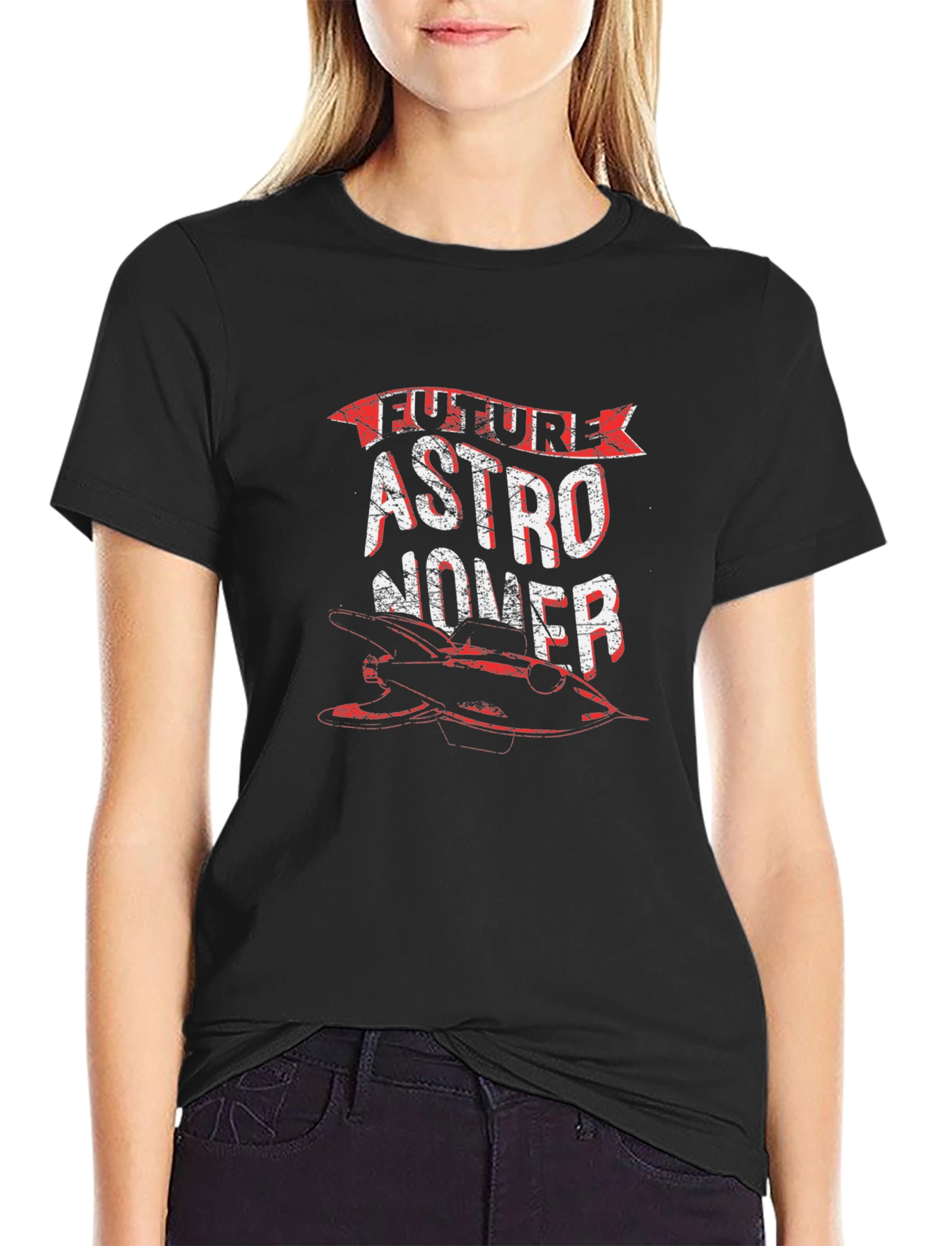 Black Future Astronaut T-Shirt - Space Lover Tee view 2