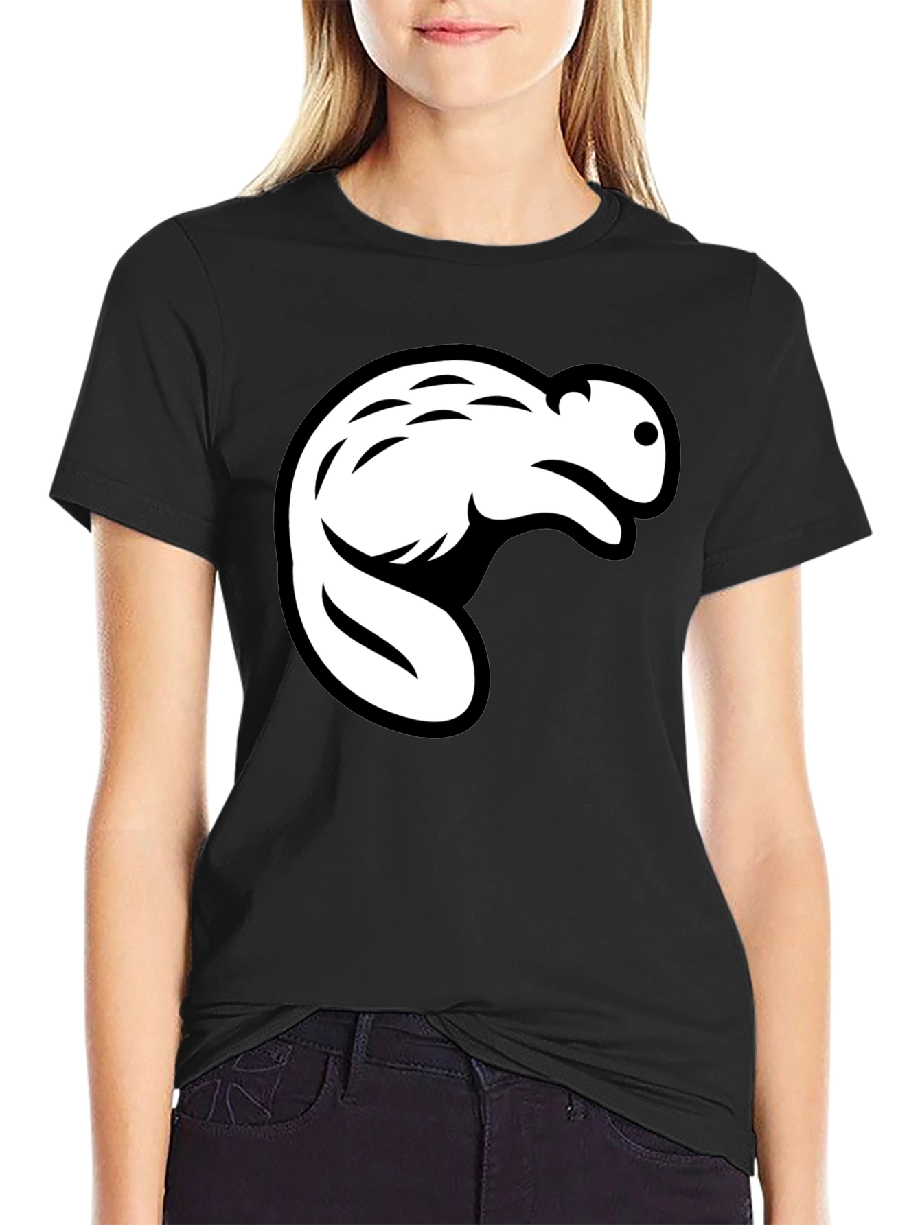 Black Beaver Graphic Black T-Shirt - Casual Style view 2