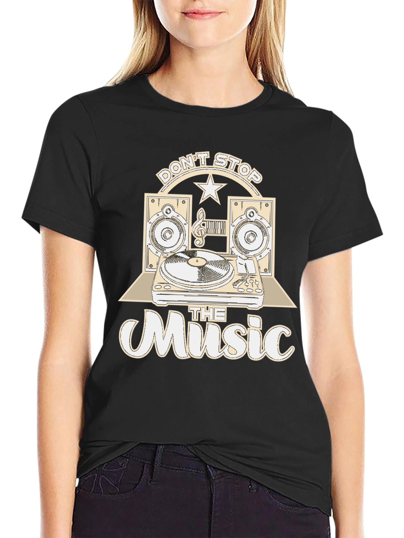 Black Don't Stop the Music Black Graphic Tee view 2