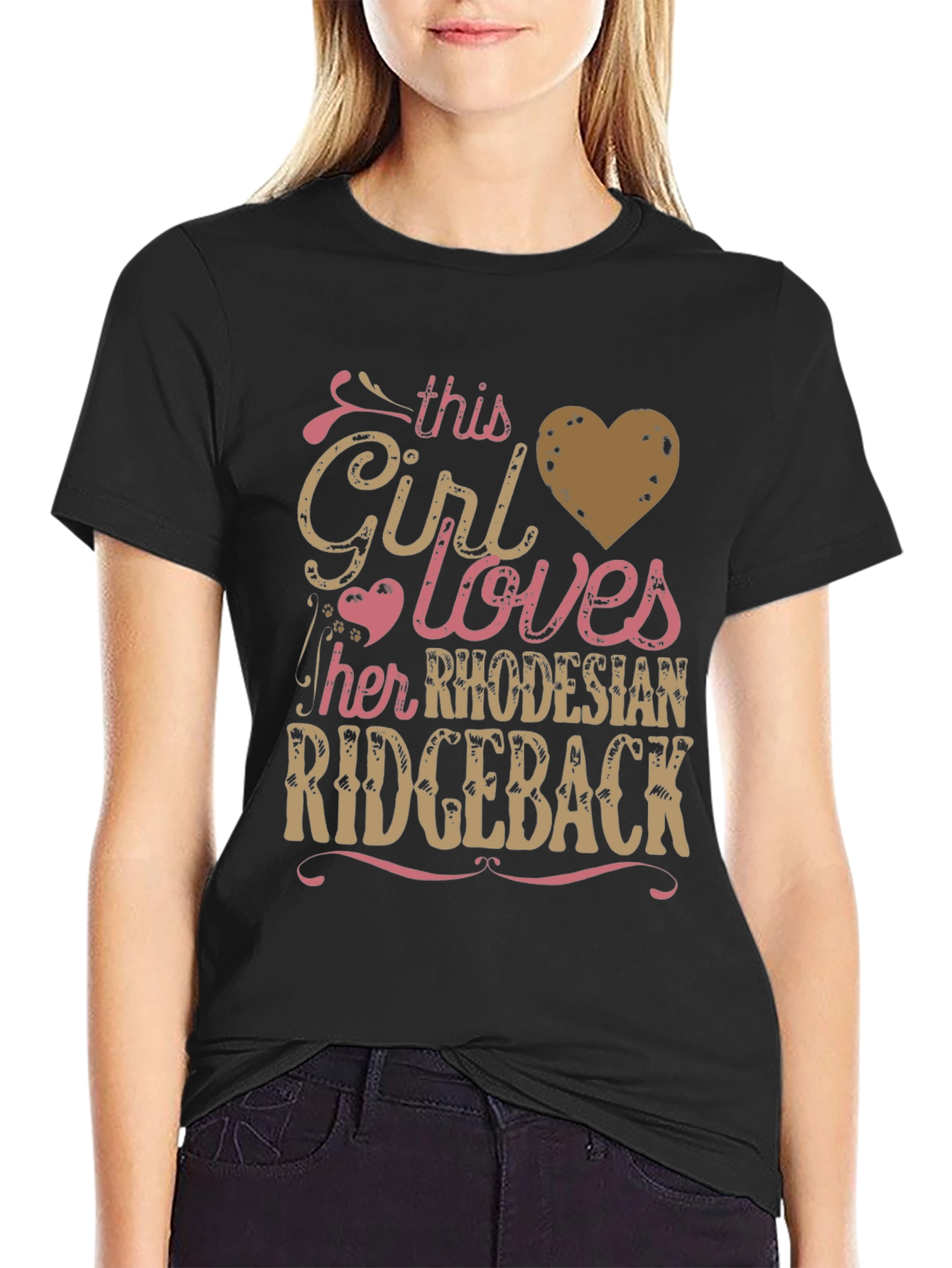 Black Rhodesian Ridgeback Lover T-Shirt - Girl's Best Friend Tee view 2
