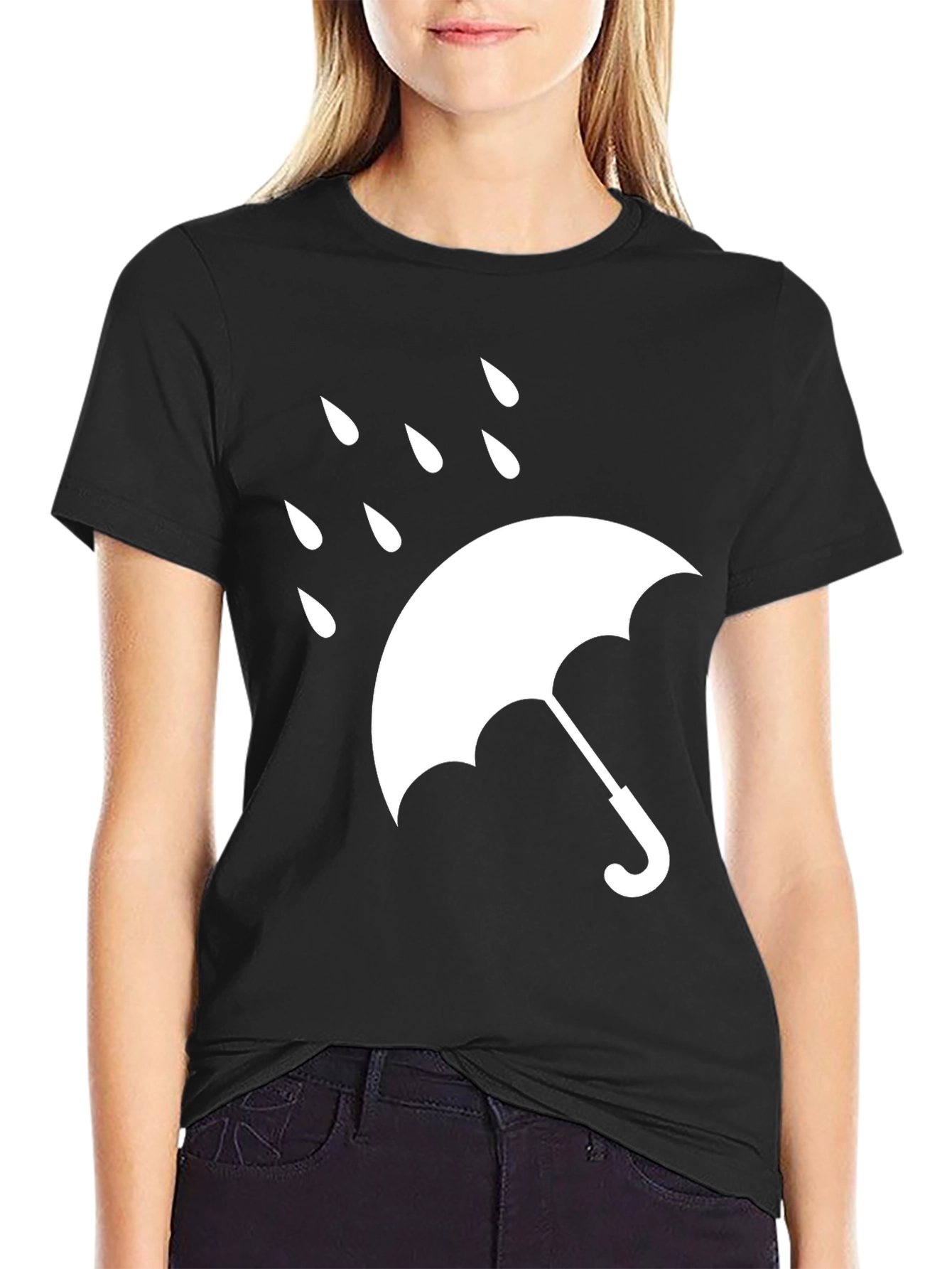 Black Umbrella Graphic T-Shirt - Weather Ready Tee view 2
