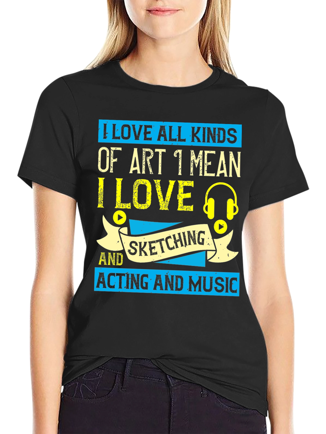 Black Art Lover T-Shirt: Sketching, Acting, & Music Design view 2