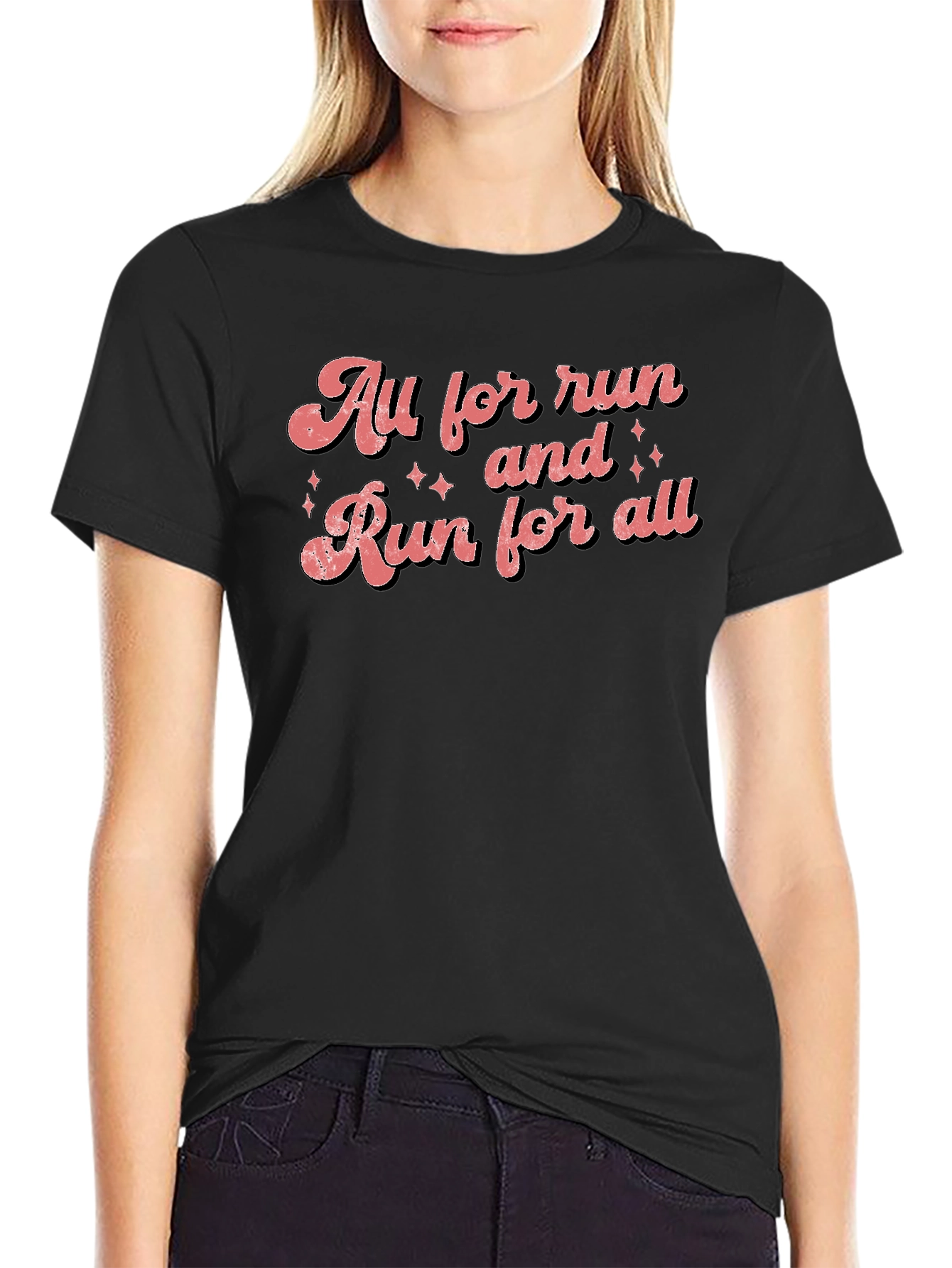 Black All for Run and Run for All T-Shirt view 2