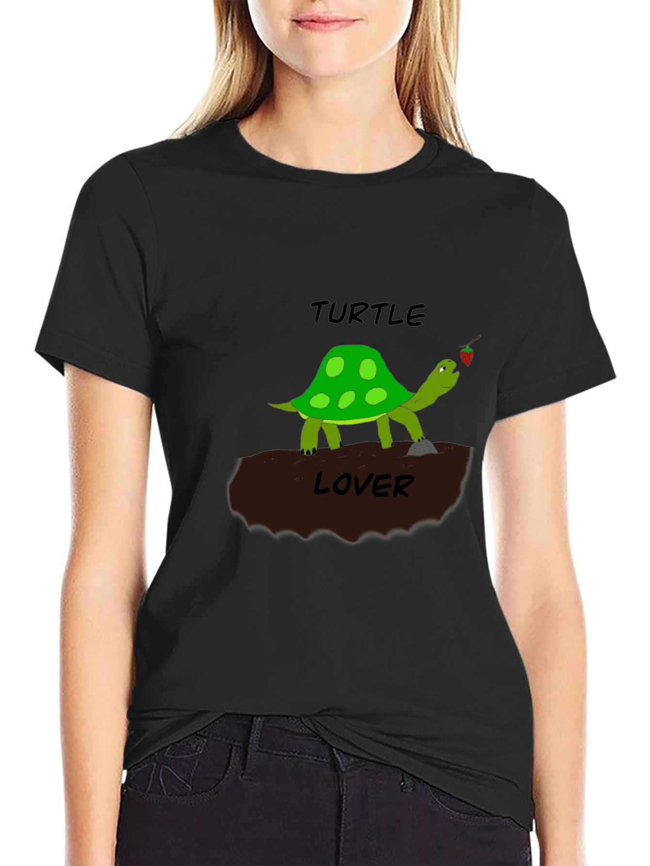 Black Turtle Lover Graphic T-Shirt view 2