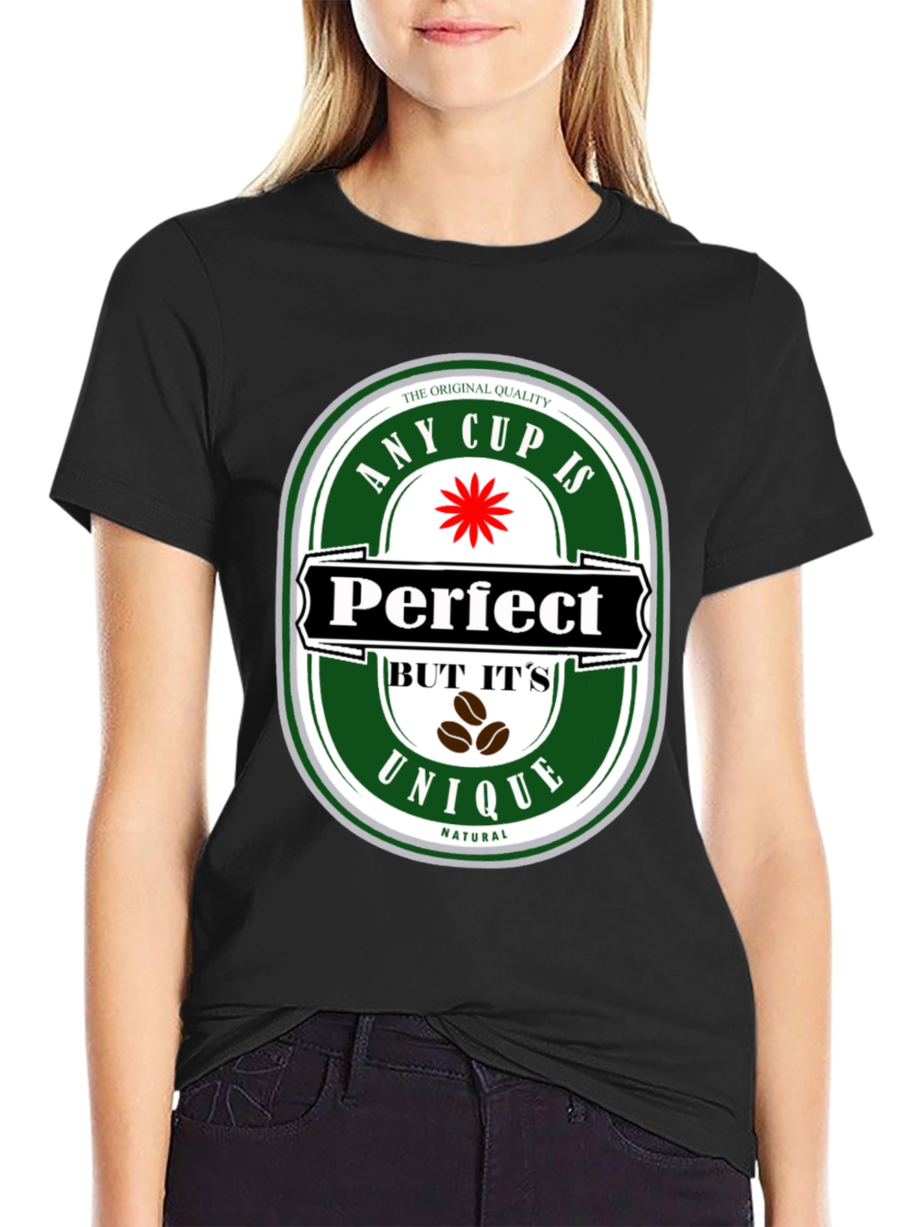 Black Any Cup Is Perfect Unique Natural Coffee Graphic Tee view 2