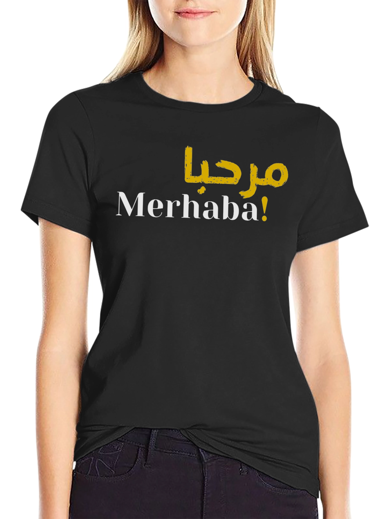Black Merhaba! Graphic Tee - Stylish Unisex T-Shirt view 2