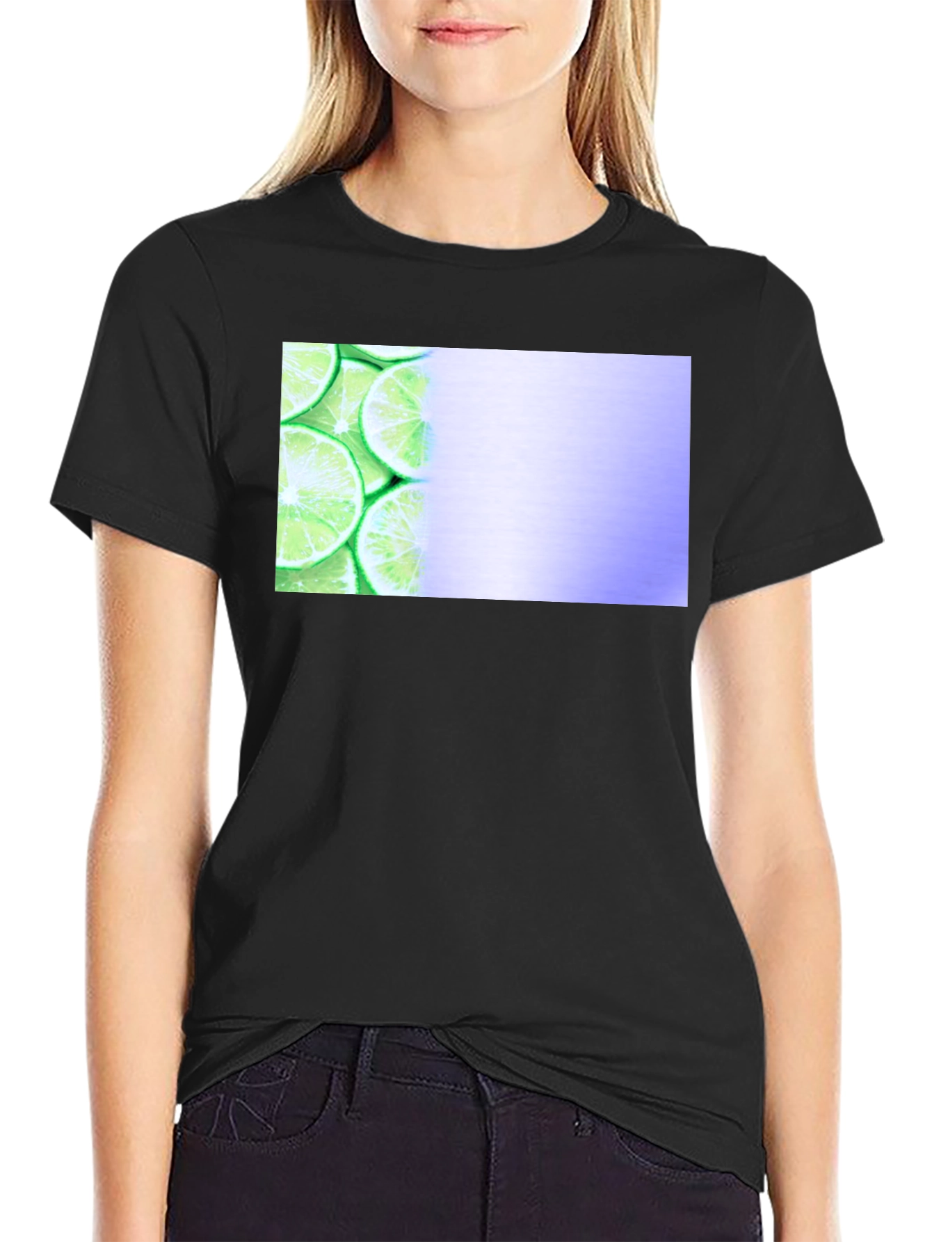 Black Lime Slice Graphic Tee - Black Casual Shirt view 2