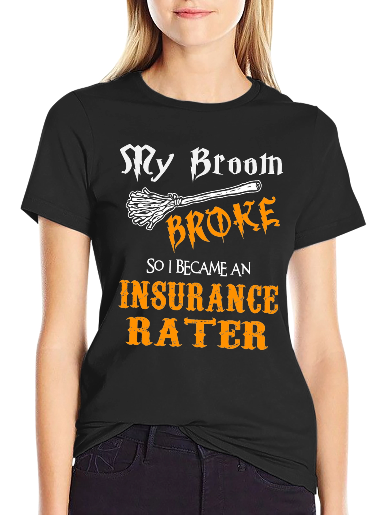 Black Insurance Rater Funny T-Shirt view 2