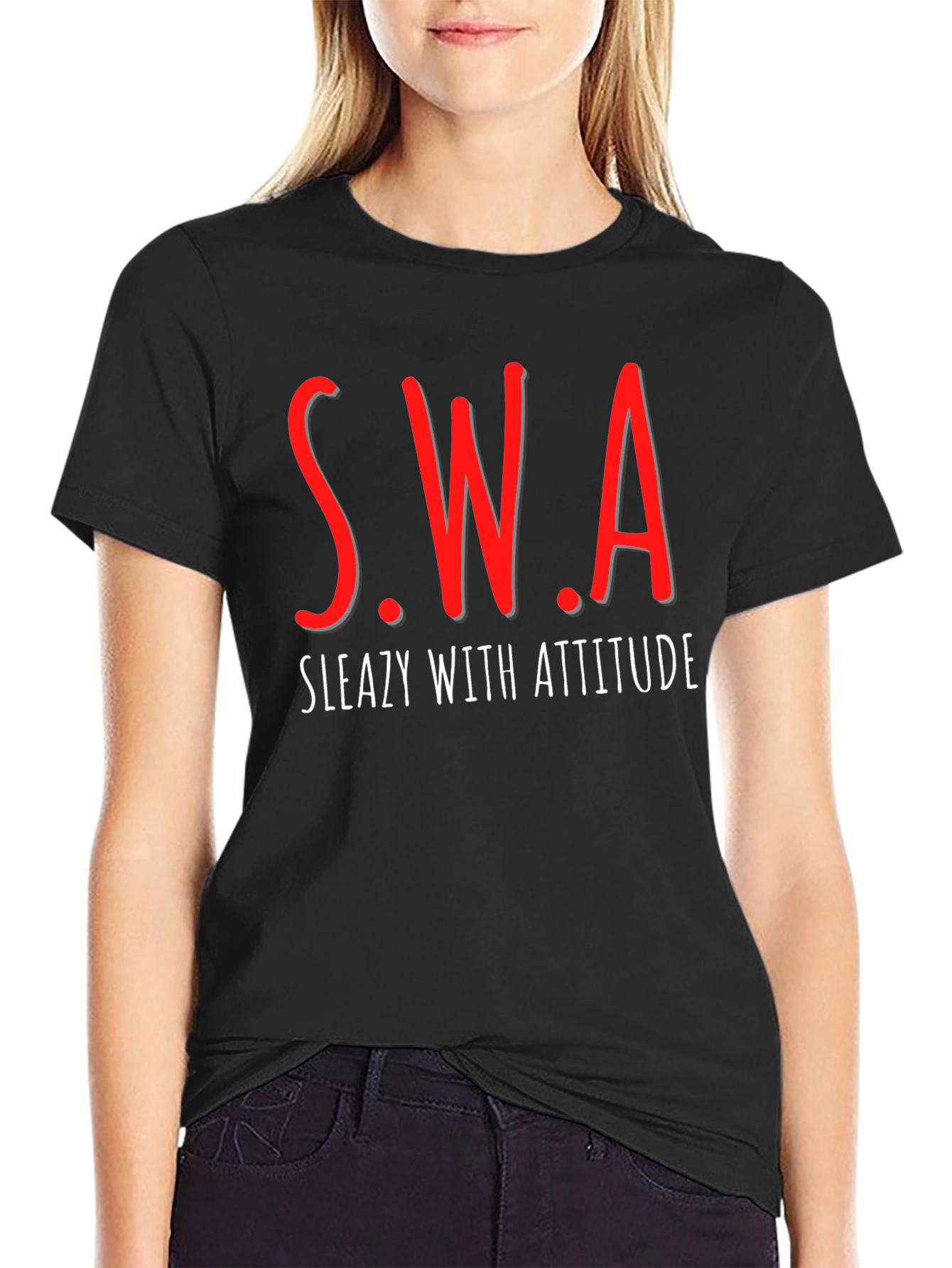 Black SWA Sleazy With Attitude Graphic Tee view 2