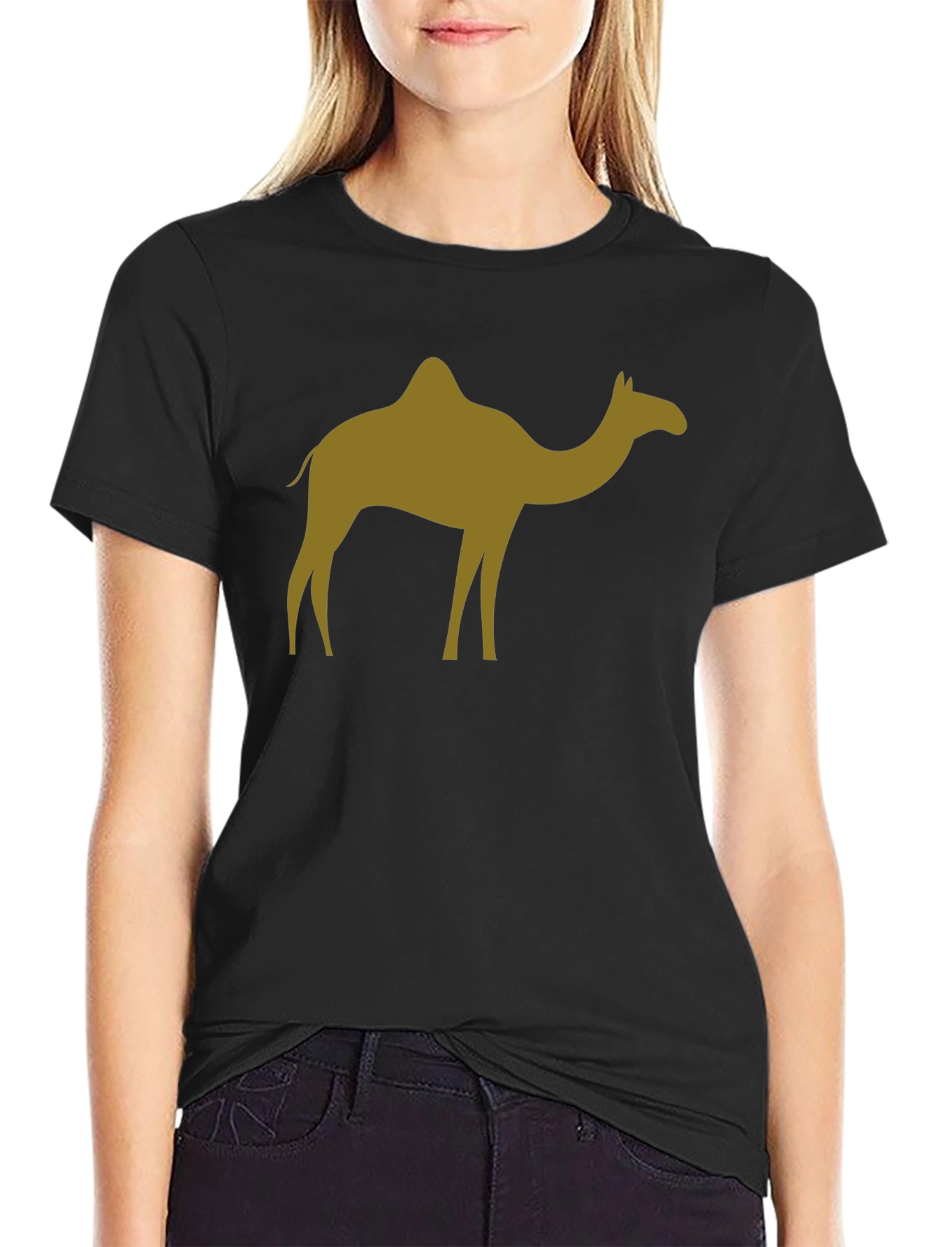 Black Camel Silhouette Black T-Shirt view 2