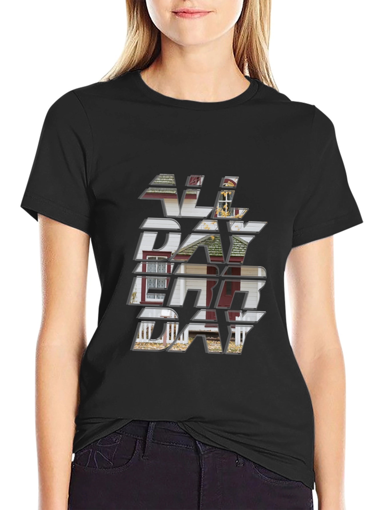 Black All Day Everyday Graphic Tee view 2