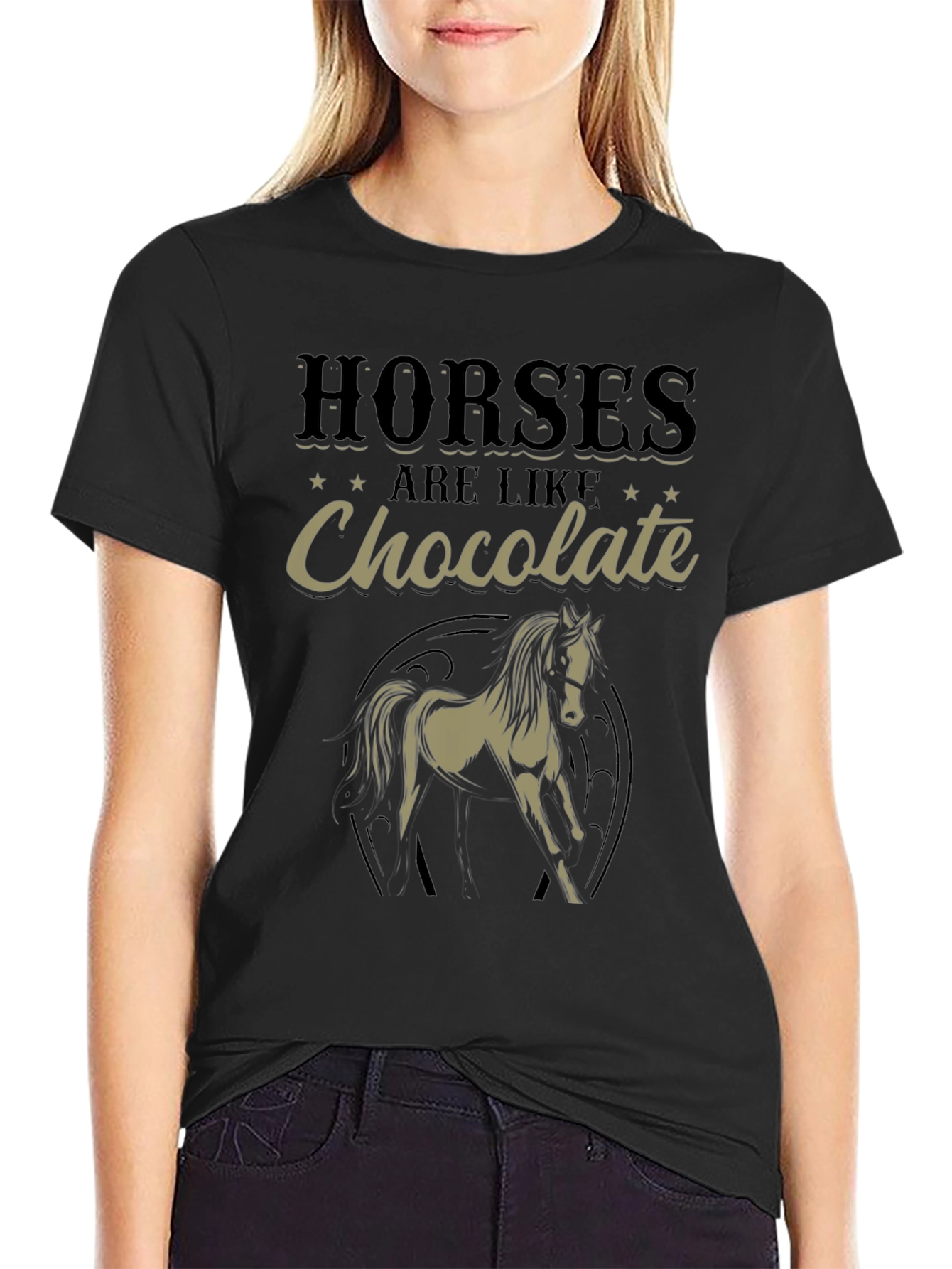 Black Horses Are Like Chocolate Graphic T-Shirt view 2