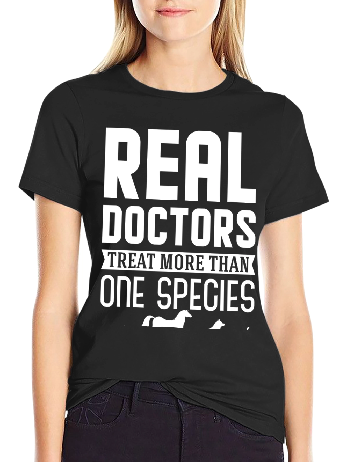 Black Real Doctors Treat More Than One Species T-Shirt view 2
