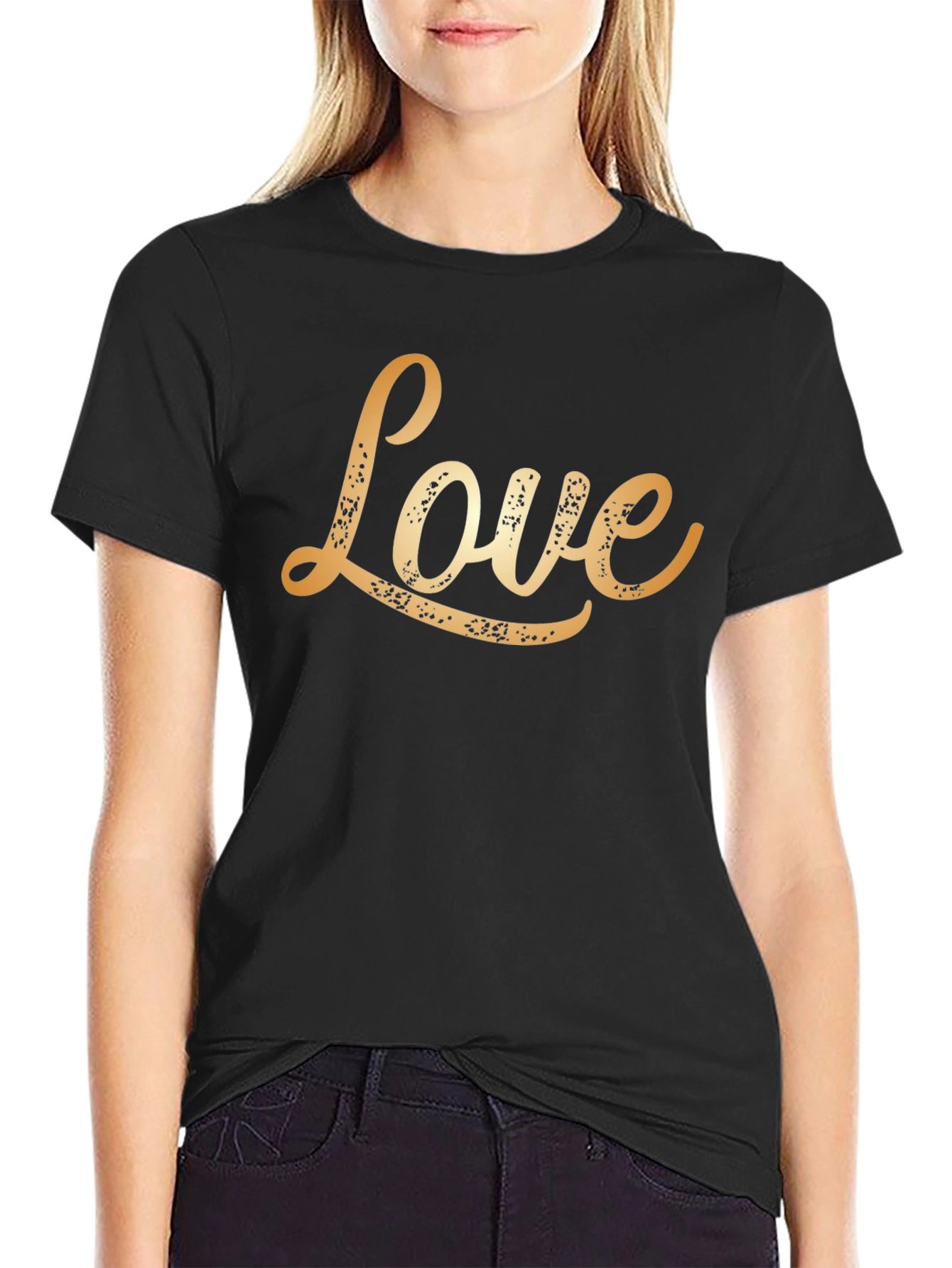 Black Love Graphic Tee - Black Casual Shirt view 2