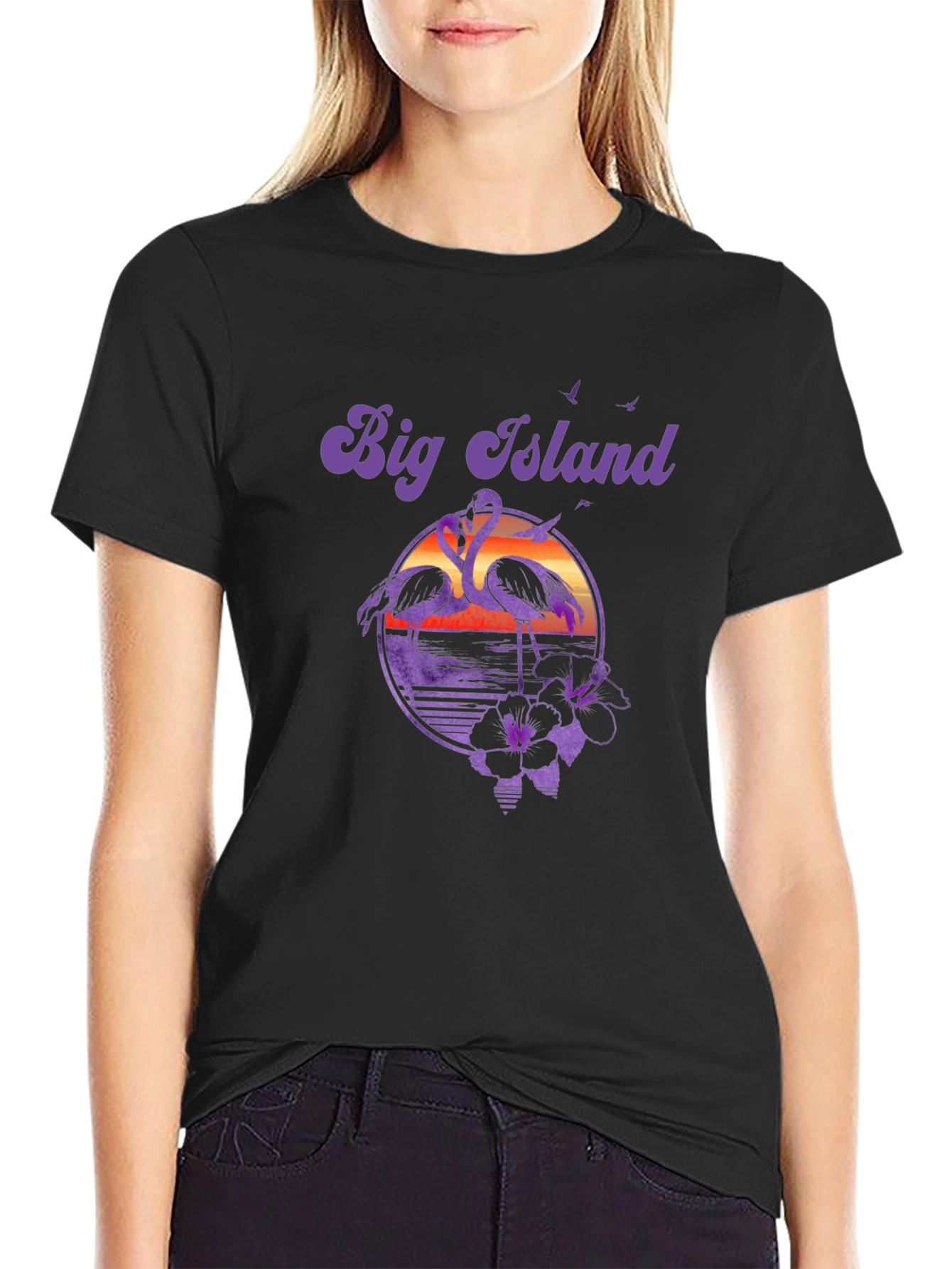 Black Big Island Flamingo T-Shirt view 2