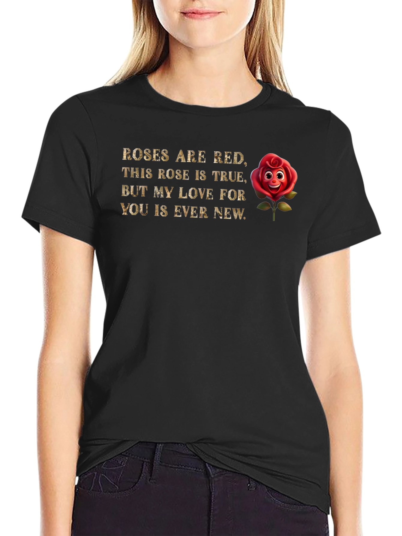 Black Roses Are Red Graphic Tee - Romantic Valentine's Shirt view 2