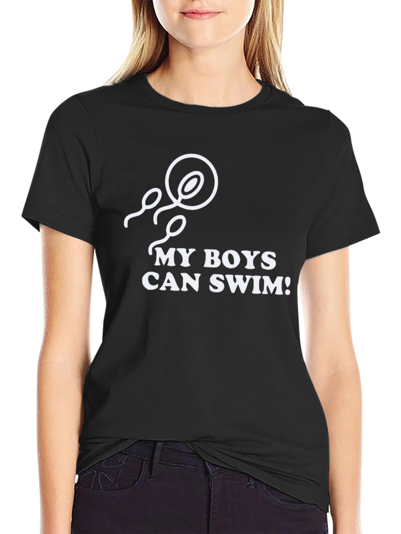 Black My Boys Can Swim T-Shirt Funny Adult Humor view 2