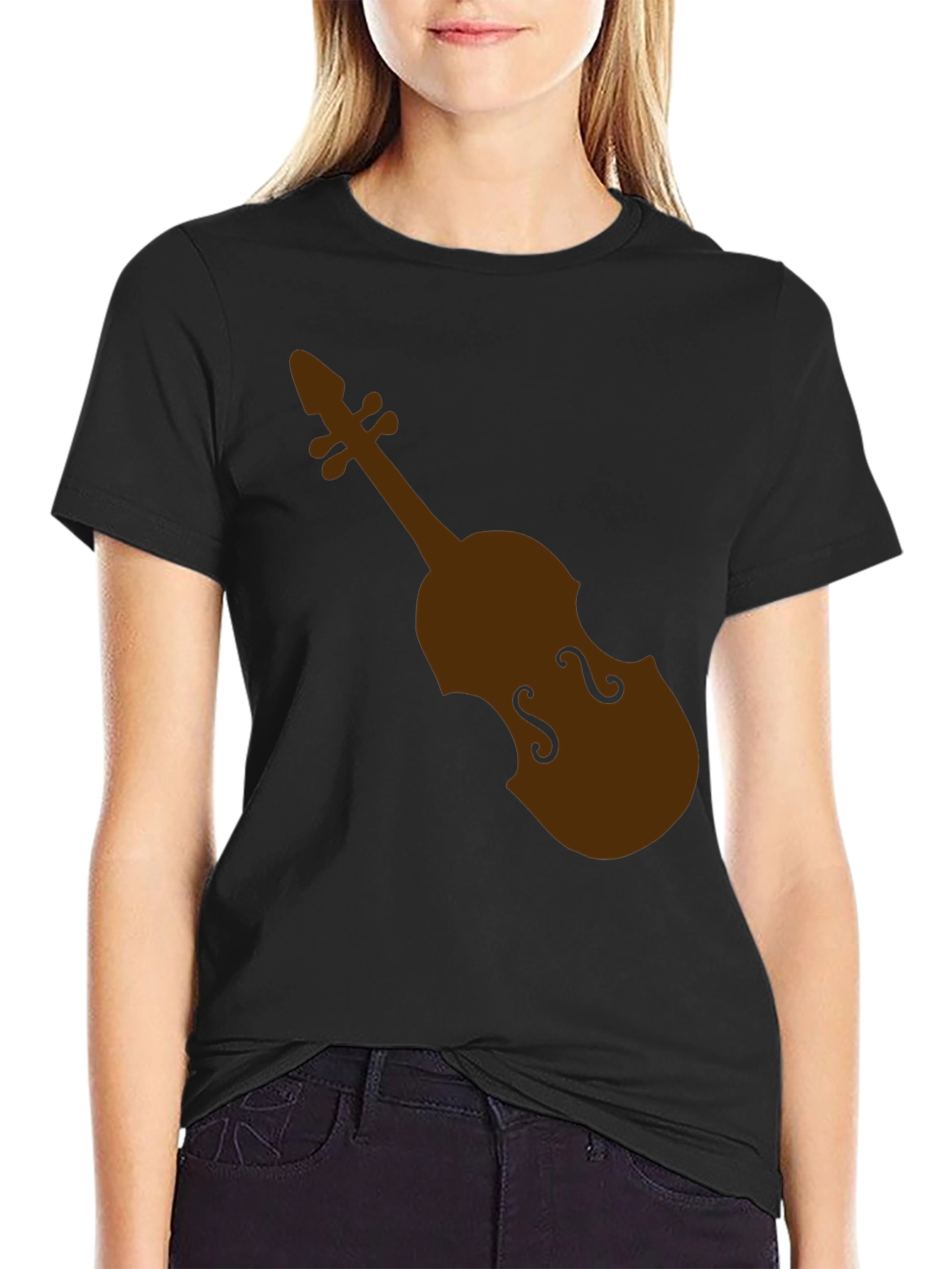 Black Violin Graphic Black T-Shirt view 2