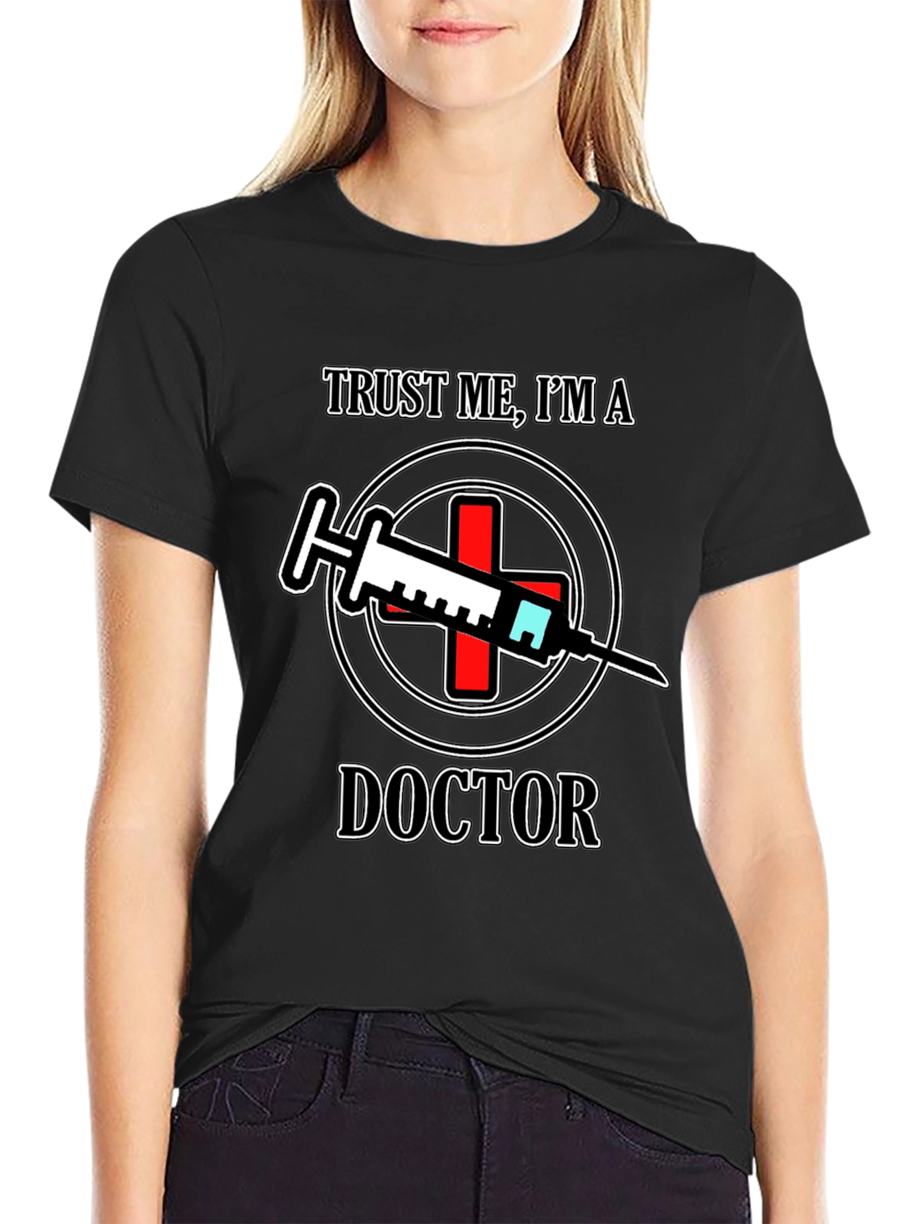 Black Trust Me I'm A Doctor T-Shirt view 2