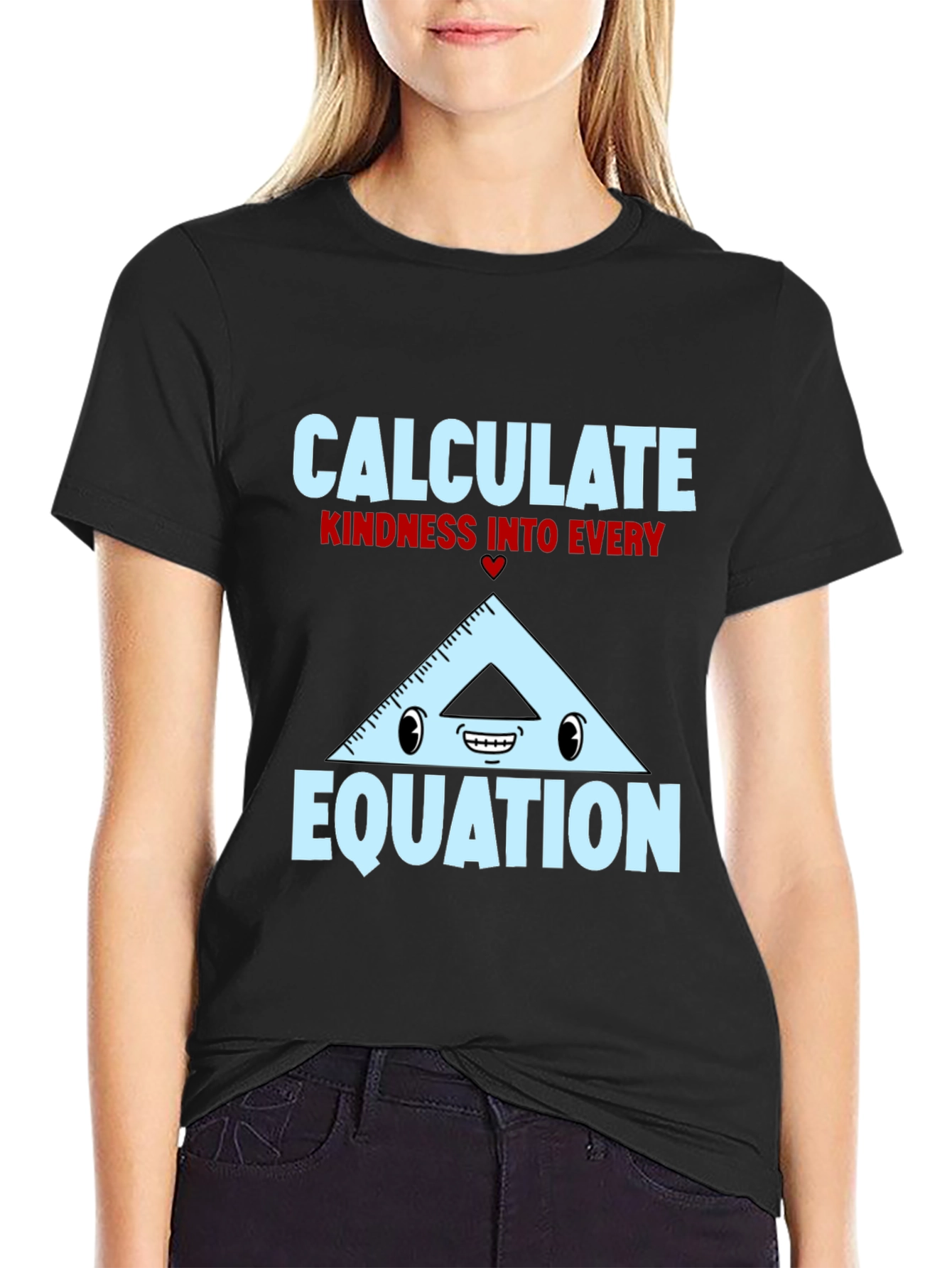 Black Calculate Kindness T-Shirt - Math Humor Tee view 2