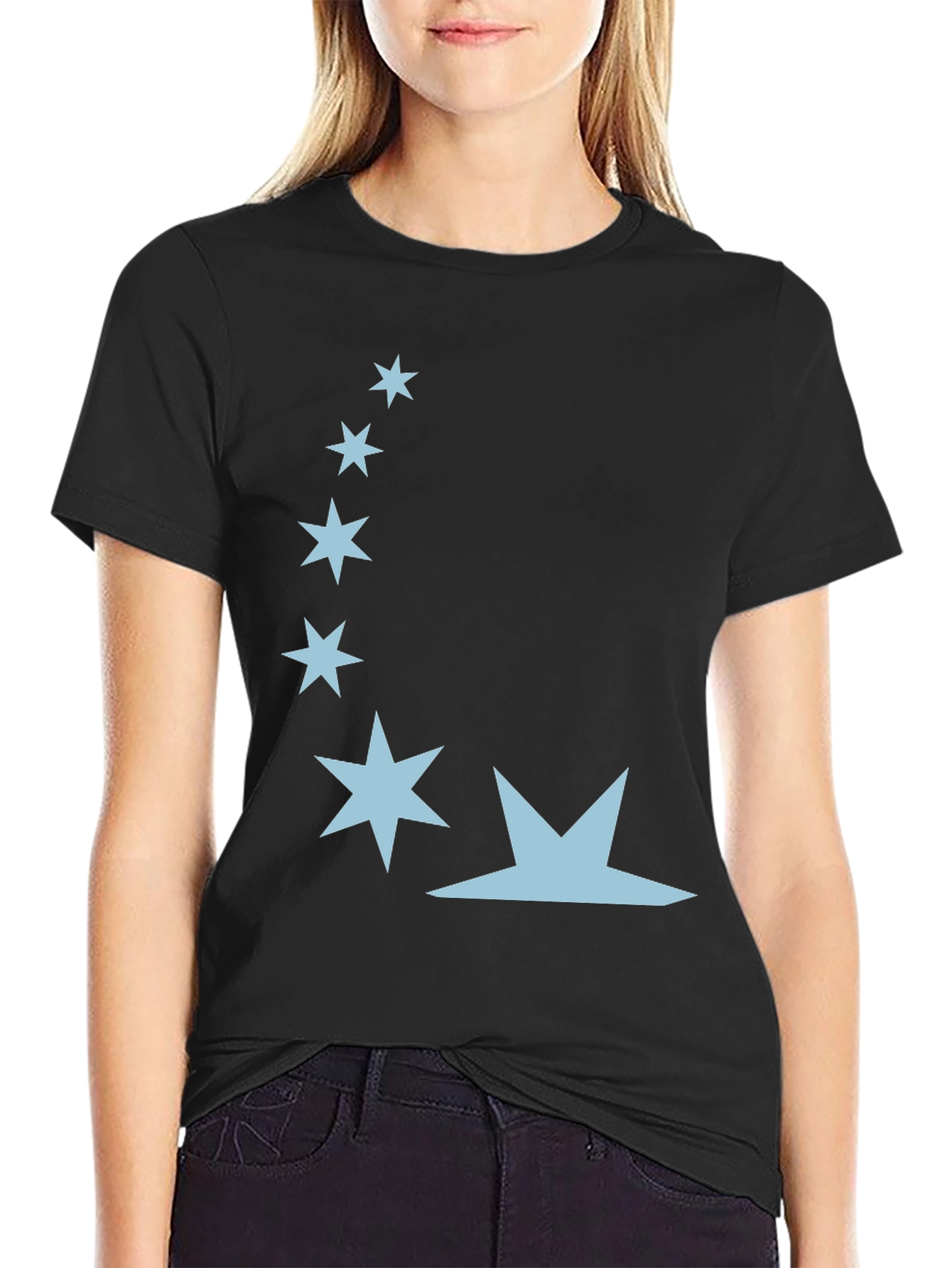 Black Celestial Star Graphic Tee - Soft Cotton Blend view 2