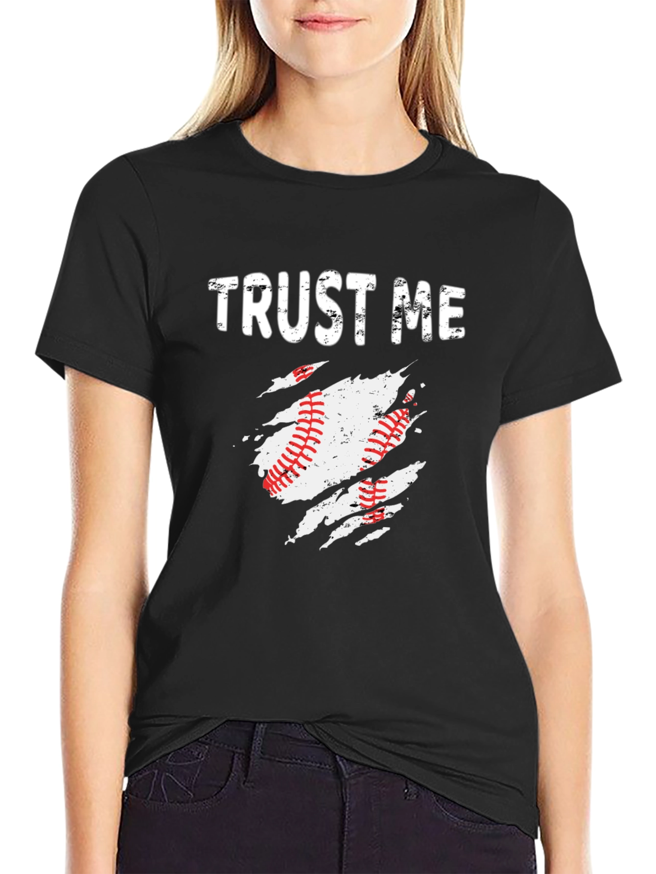 Black Trust Me Baseball Graphic T-Shirt view 2
