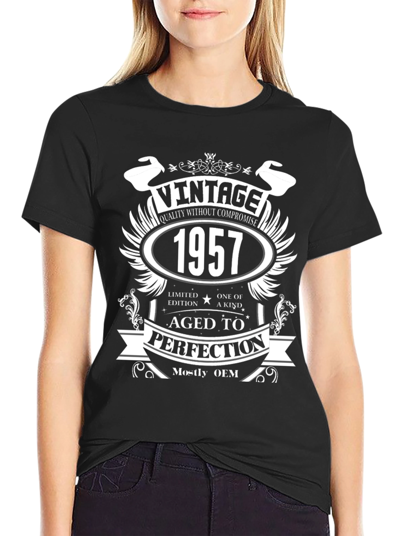 Black Vintage 1957 Aged to Perfection Graphic Tee view 2