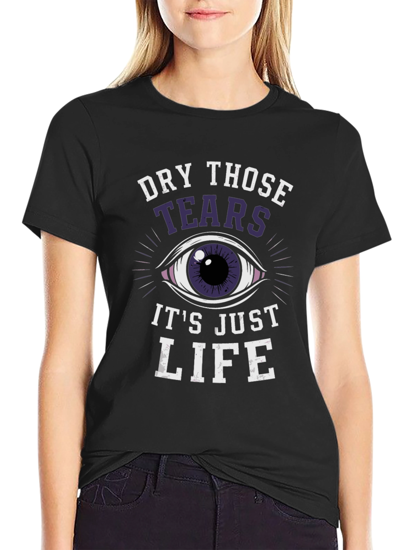 Black Dry Those Tears Graphic Tee view 2