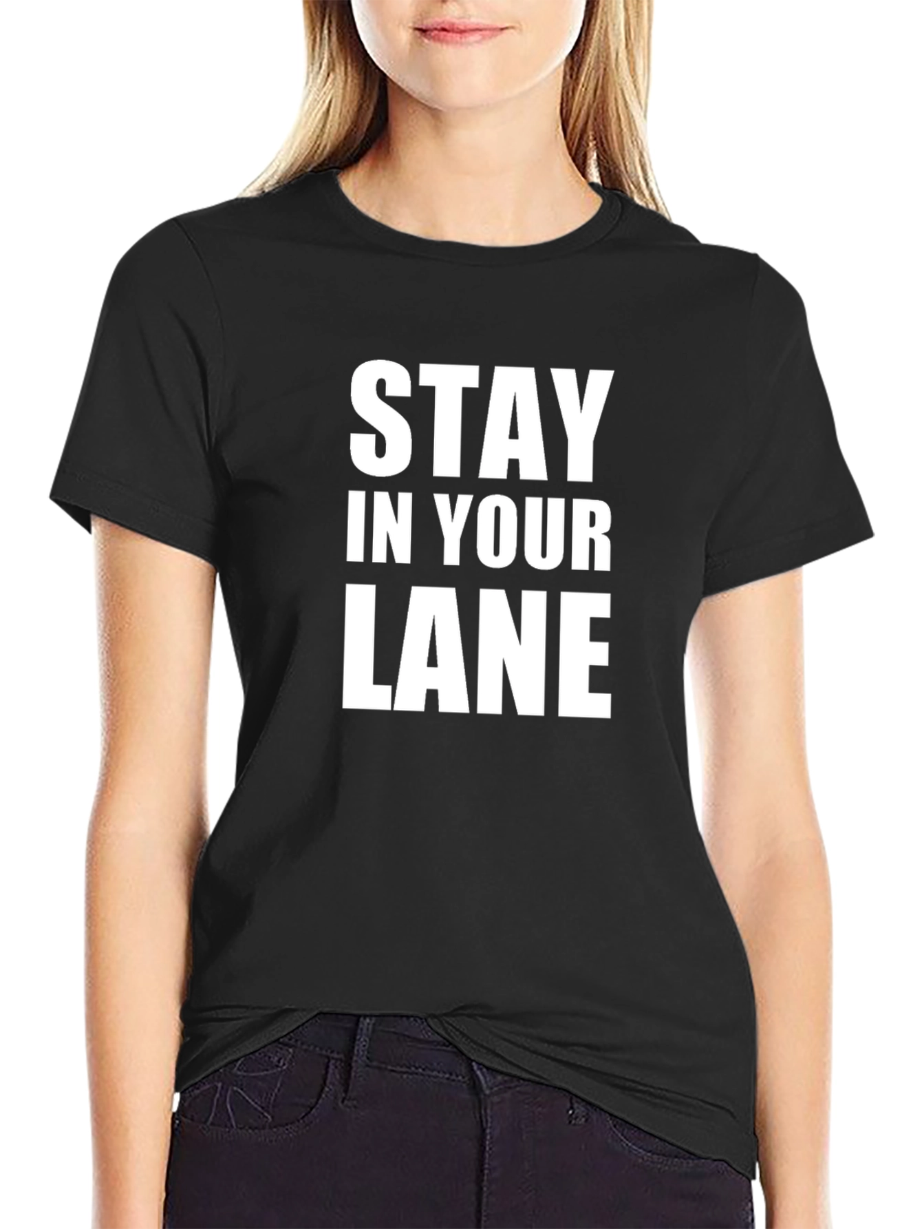 Black Stay In Your Lane Graphic Tee - Black T-Shirt view 2