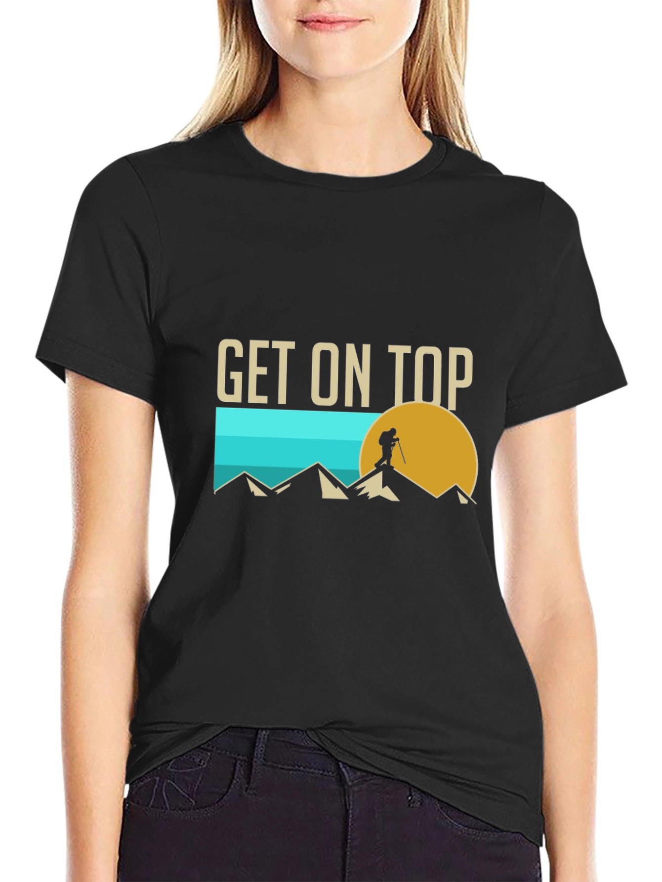 Black Get On Top Hiking Graphic Tee view 2