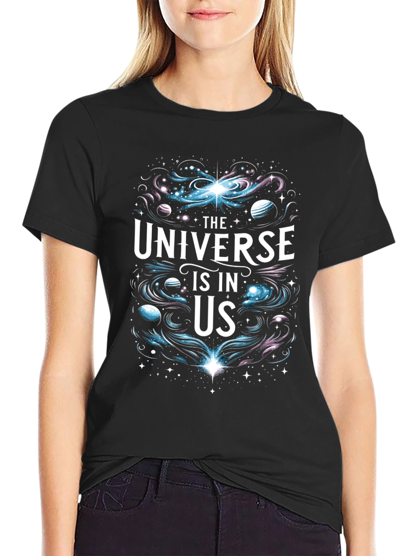 Black Universe Is In Us Graphic T-Shirt view 2
