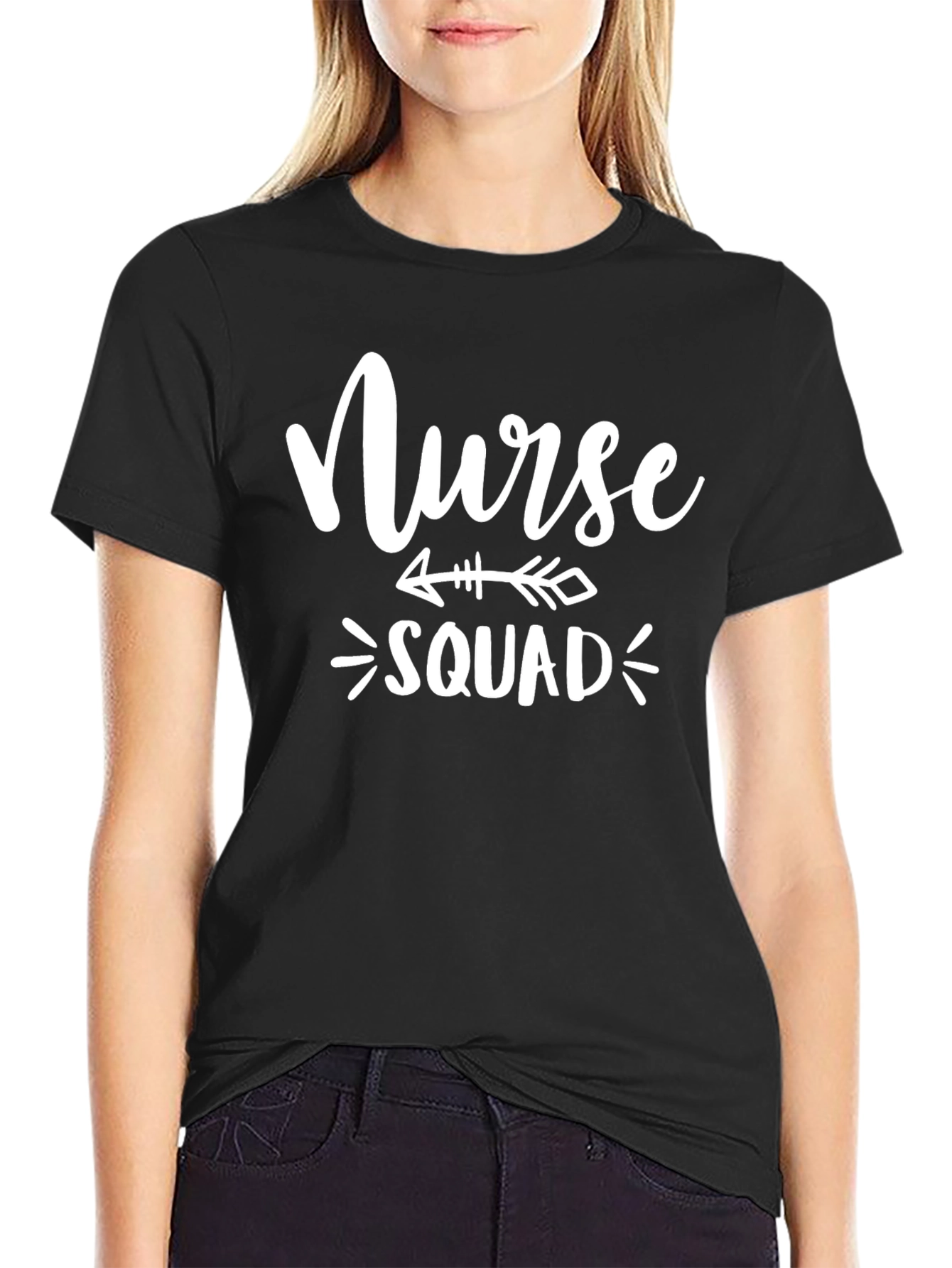 Black Nurse Squad Arrow T-Shirt view 2