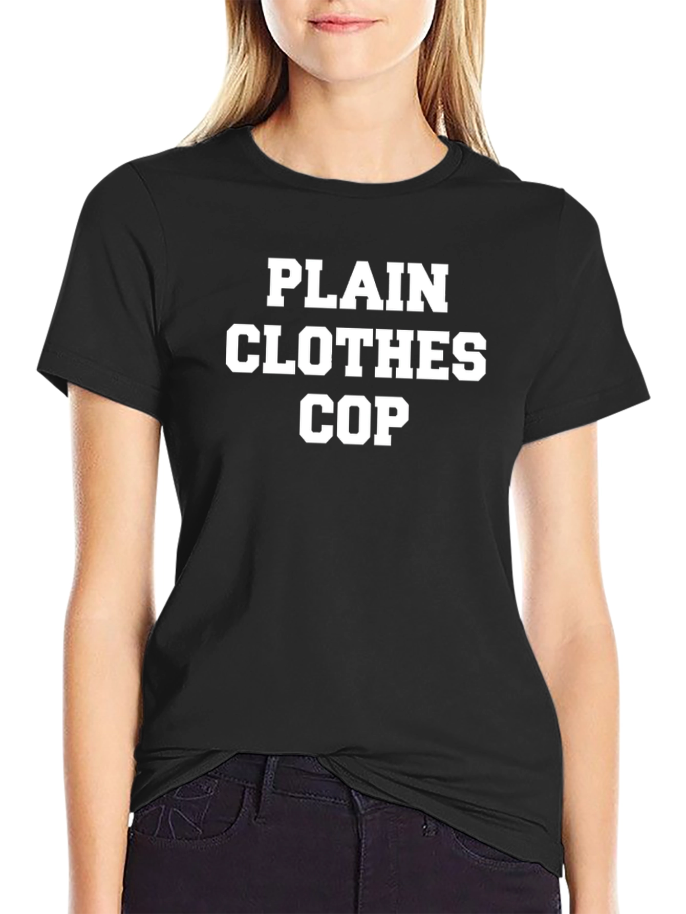 Black Plain Clothes Cop T-Shirt view 2