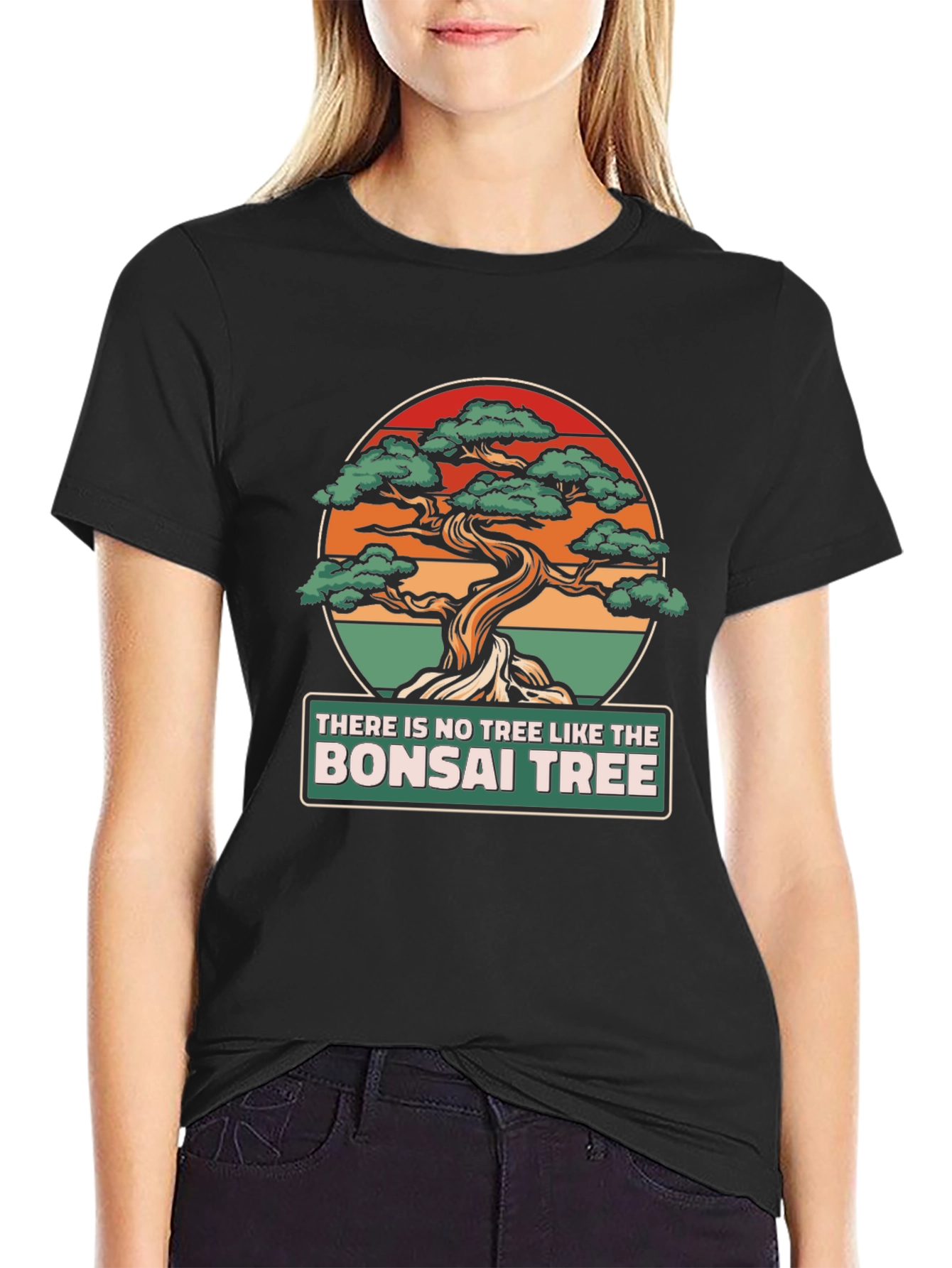 Black Bonsai Tree Graphic T-Shirt - Unique Design view 2