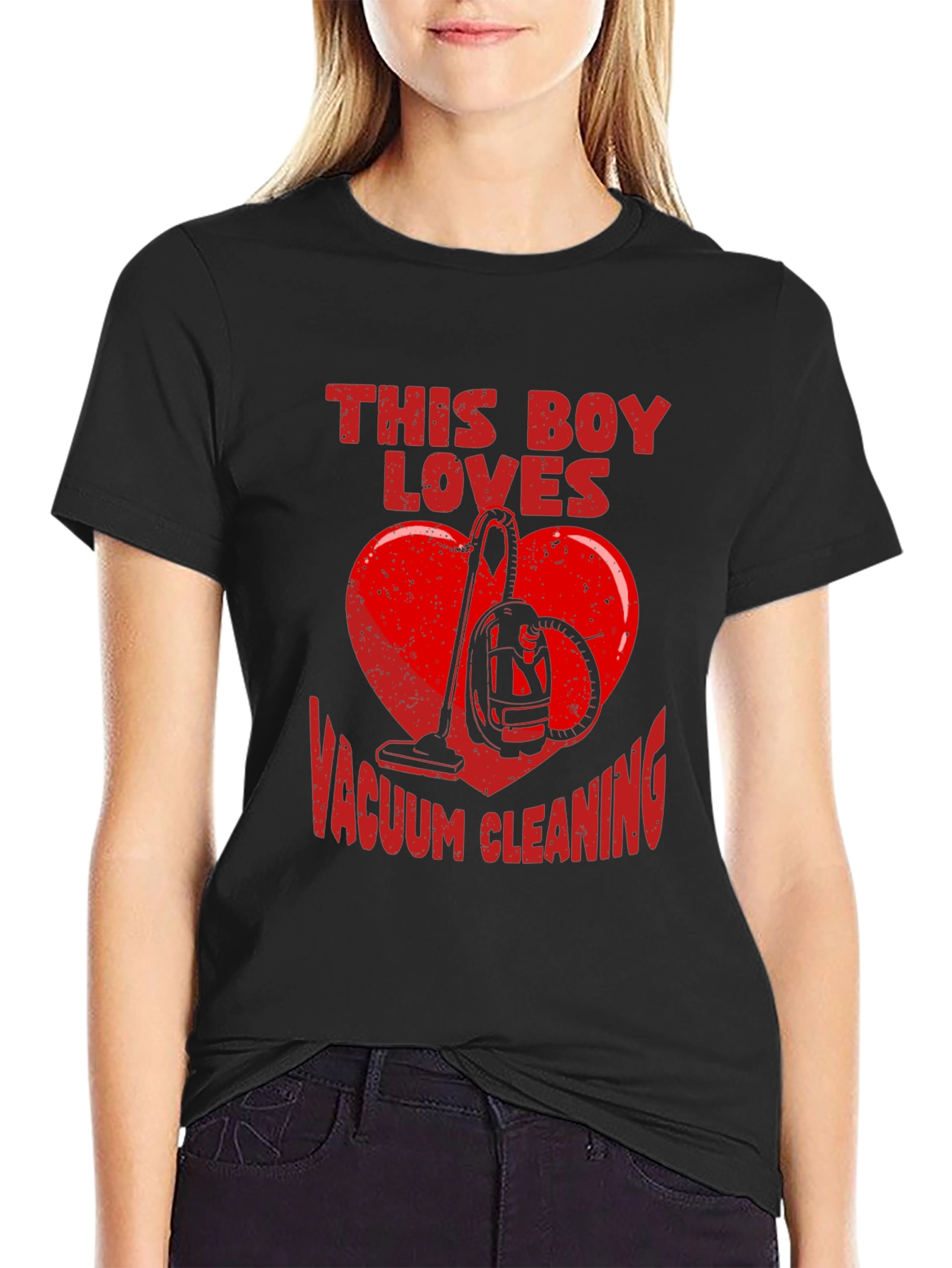 Black Funny Vacuum Cleaning Lover T-Shirt view 2