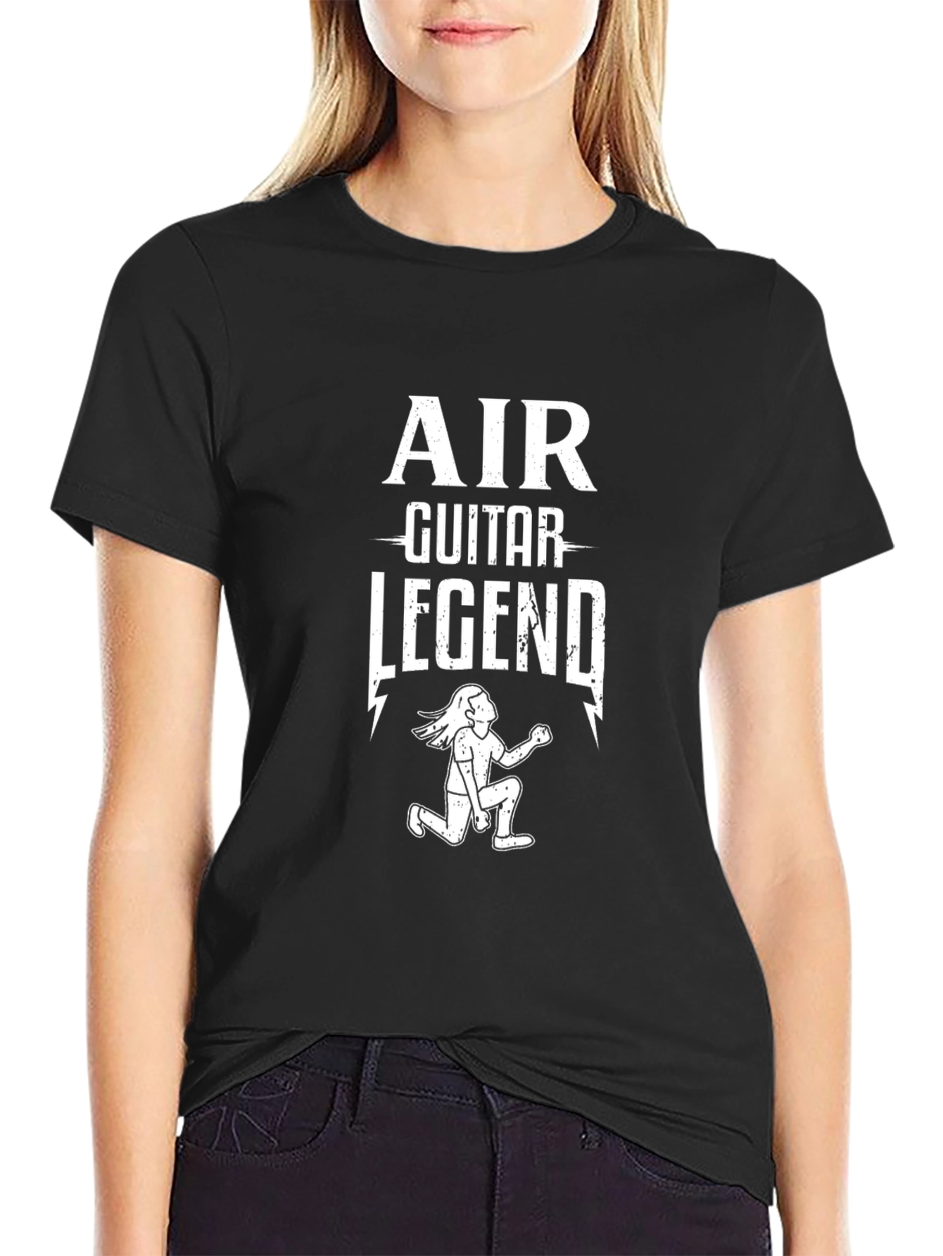 Black Air Guitar Legend Black T-Shirt view 2